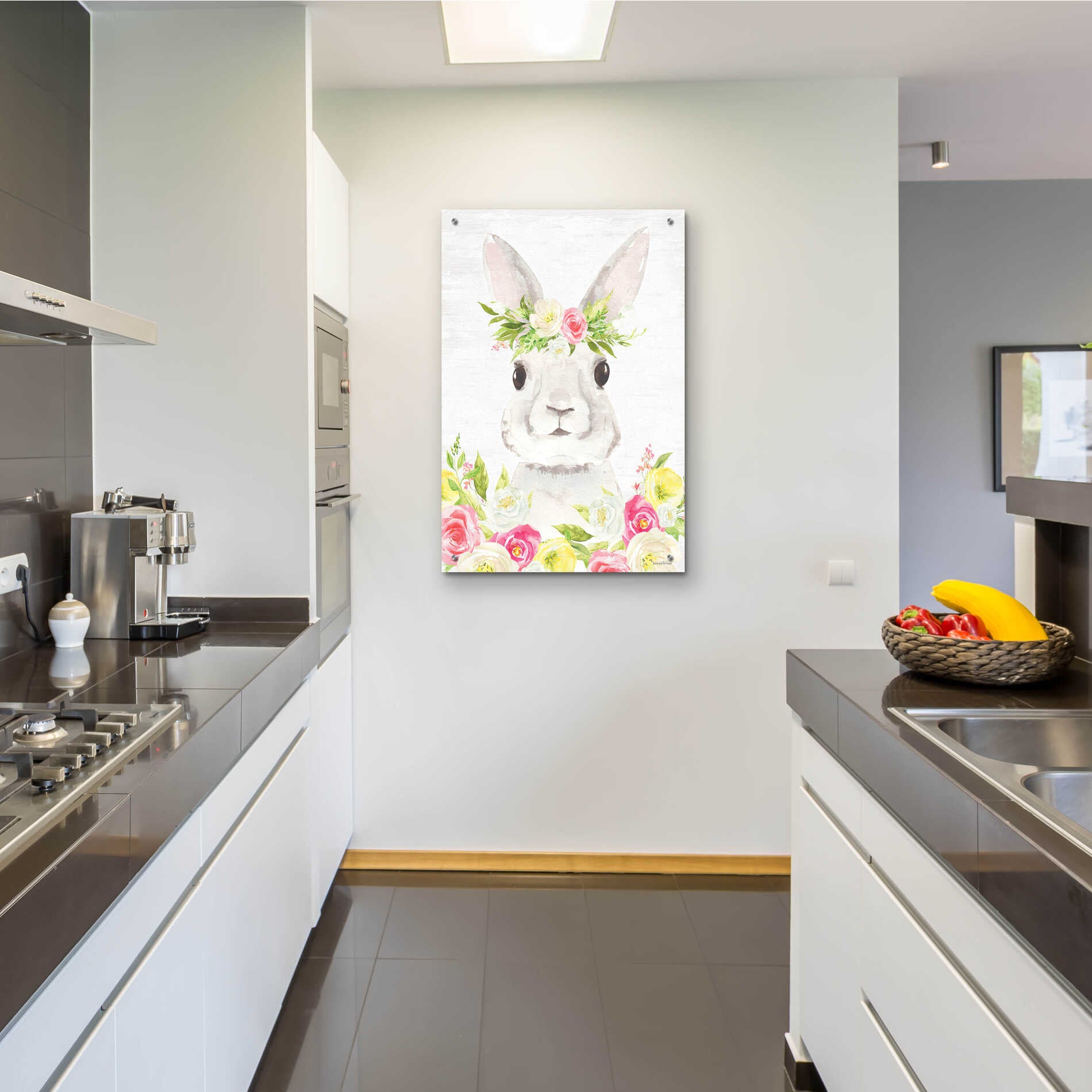 Epic Art 'Spring Bunny' by Lettered & Lined, Acrylic Glass Wall Art,24x36