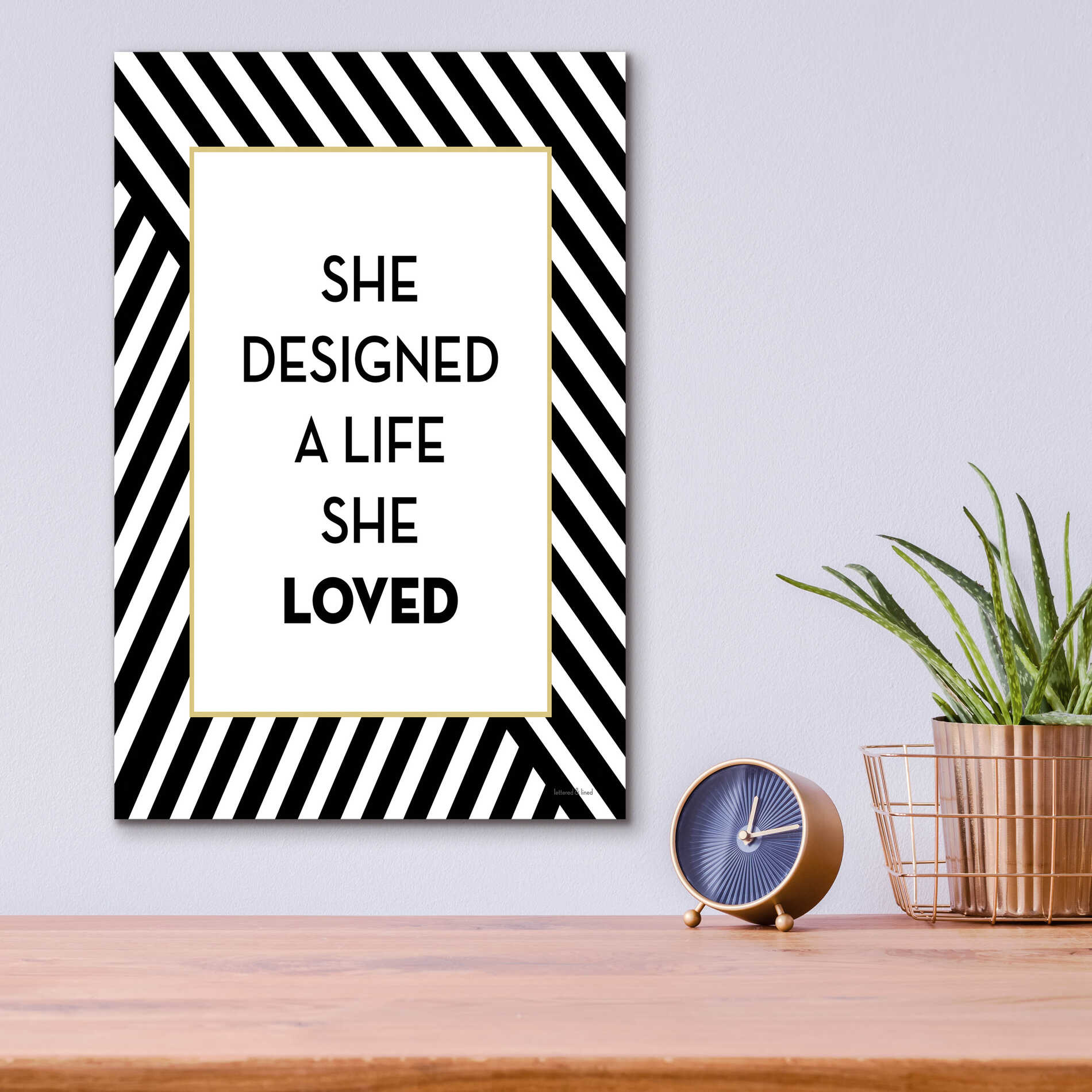 Epic Art 'A Life She Loved' by Lettered & Lined, Acrylic Glass Wall Art,12x16