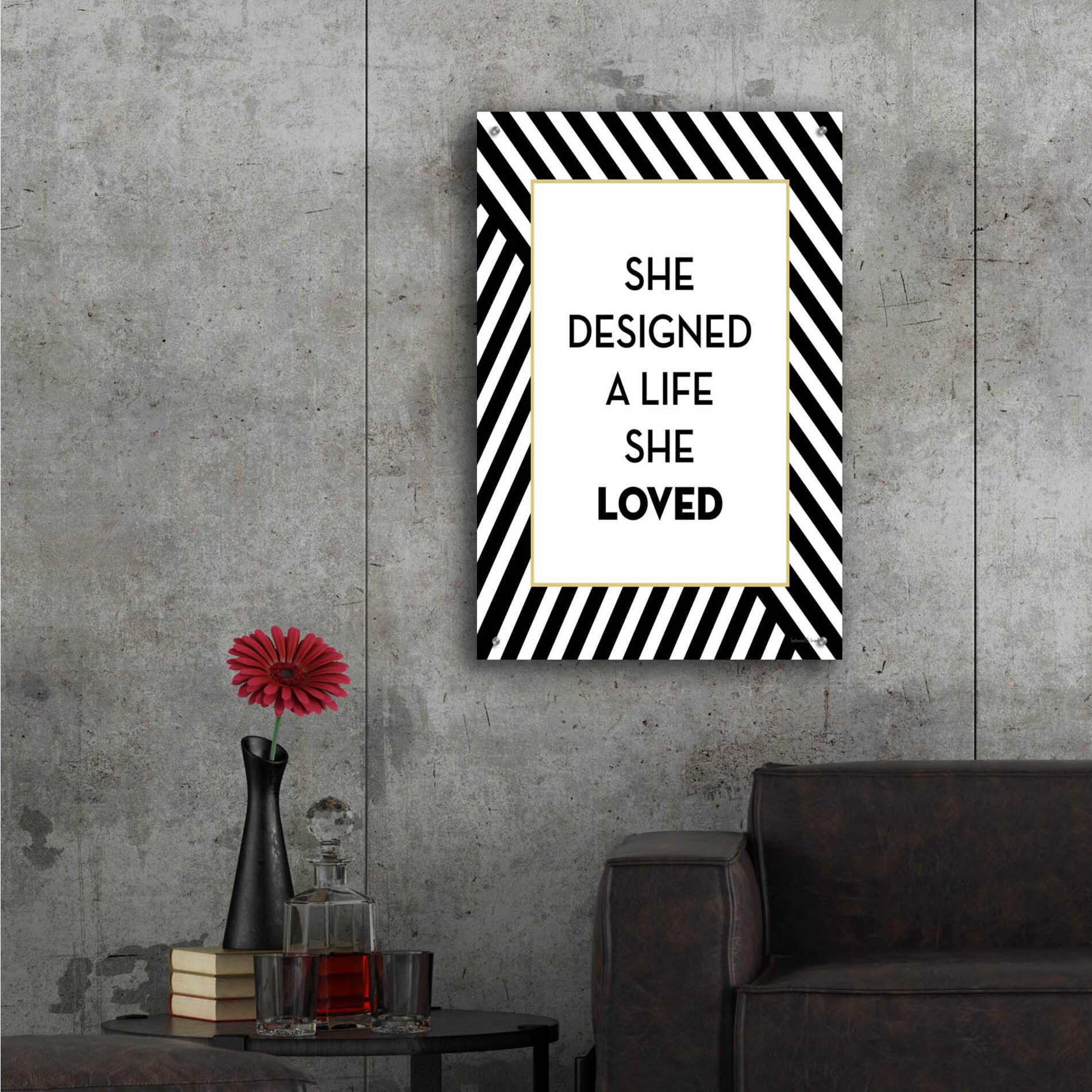 Epic Art 'A Life She Loved' by Lettered & Lined, Acrylic Glass Wall Art,24x36