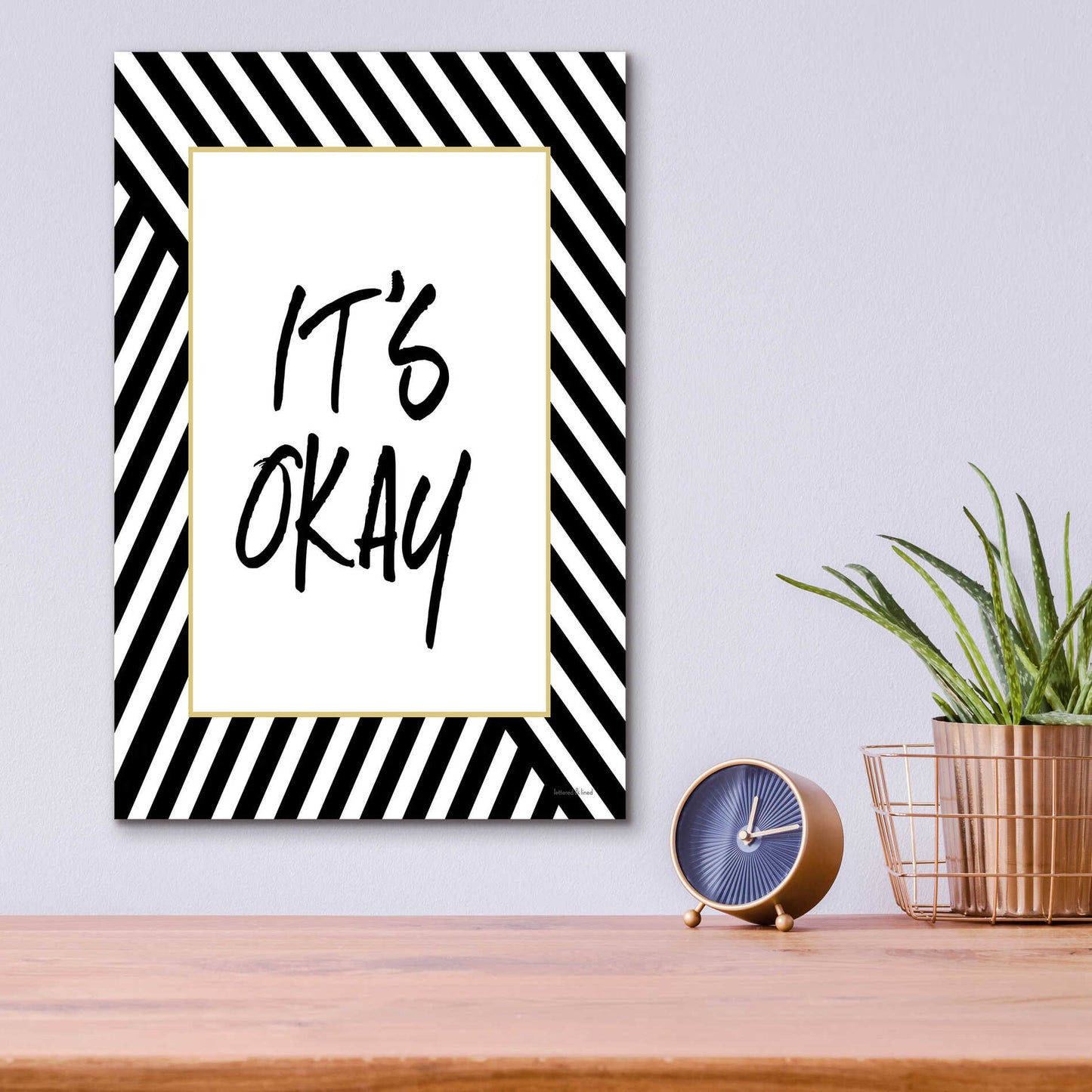 Epic Art 'It'S Okay' by Lettered & Lined, Acrylic Glass Wall Art,12x16