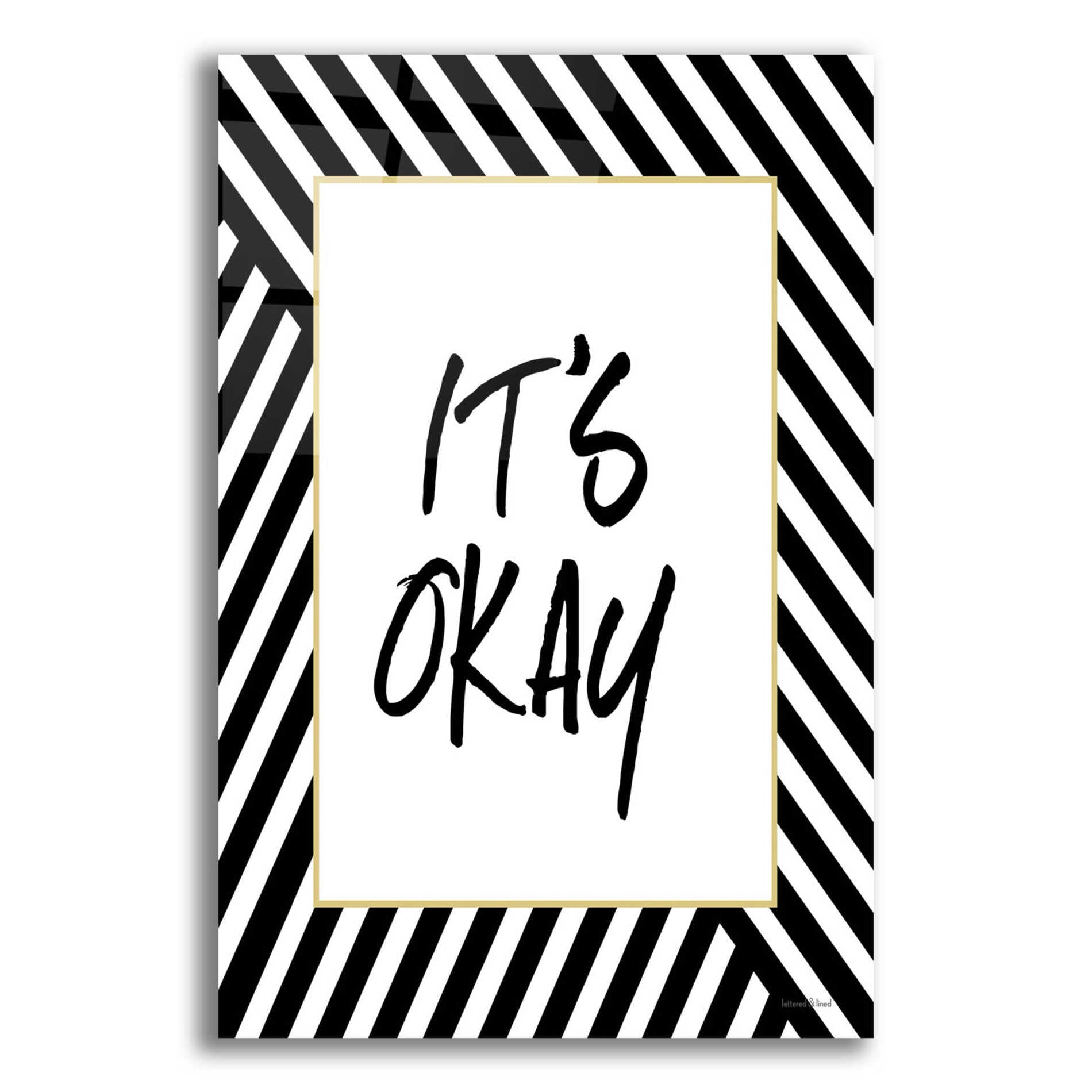 Epic Art 'It'S Okay' by Lettered & Lined, Acrylic Glass Wall Art,12x16