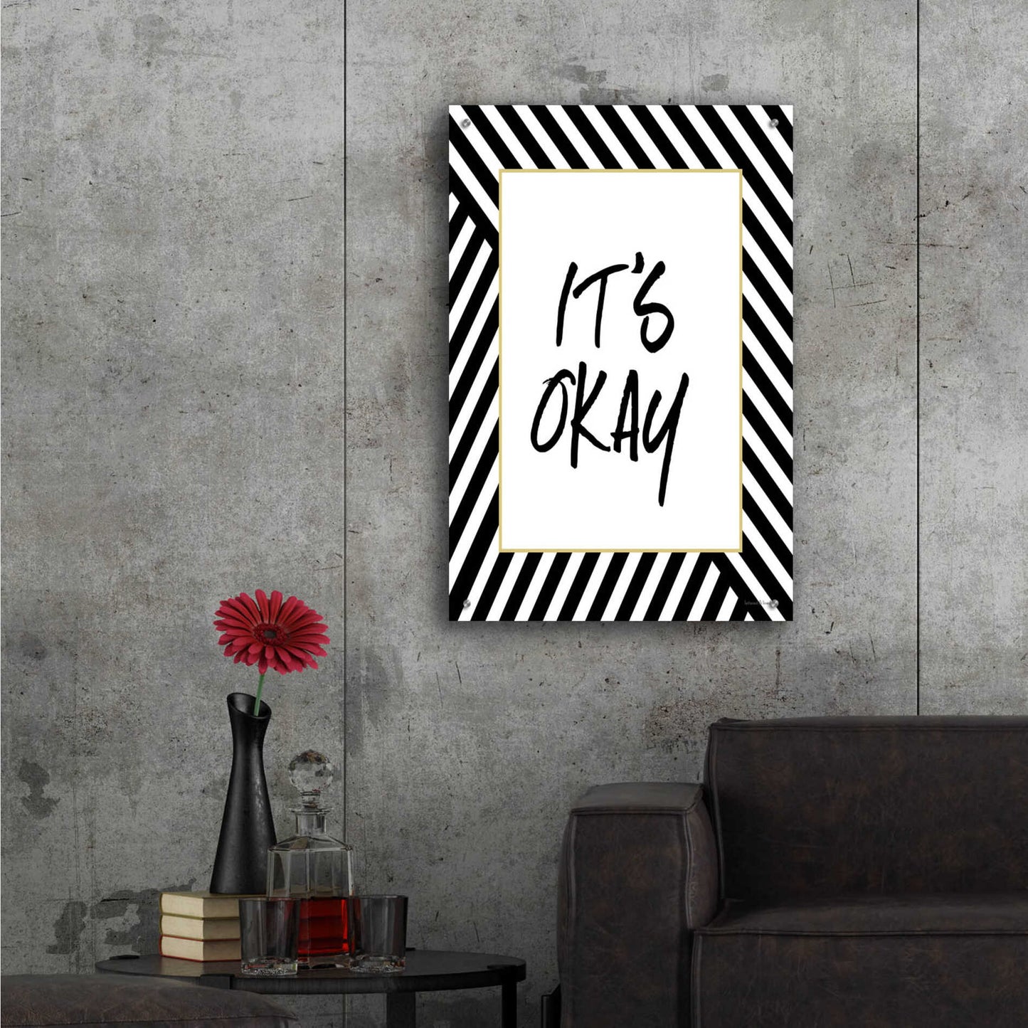 Epic Art 'It'S Okay' by Lettered & Lined, Acrylic Glass Wall Art,24x36