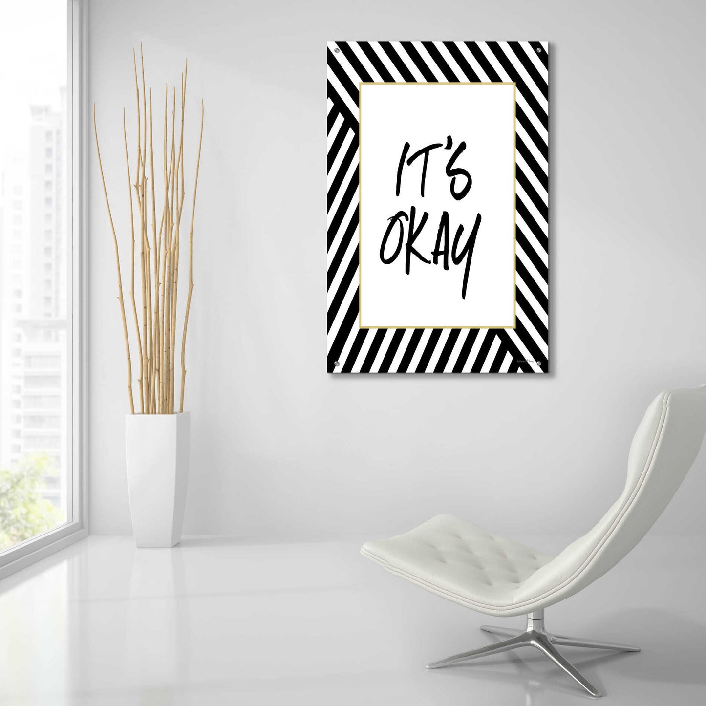 Epic Art 'It'S Okay' by Lettered & Lined, Acrylic Glass Wall Art,24x36