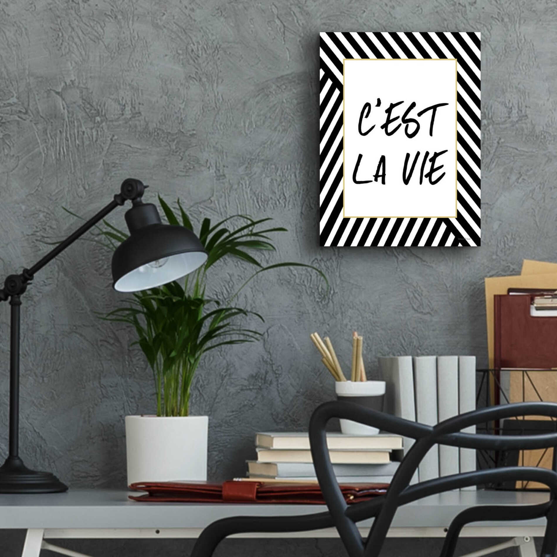 Epic Art 'C'Est La Vie' by Lettered & Lined, Acrylic Glass Wall Art,12x16