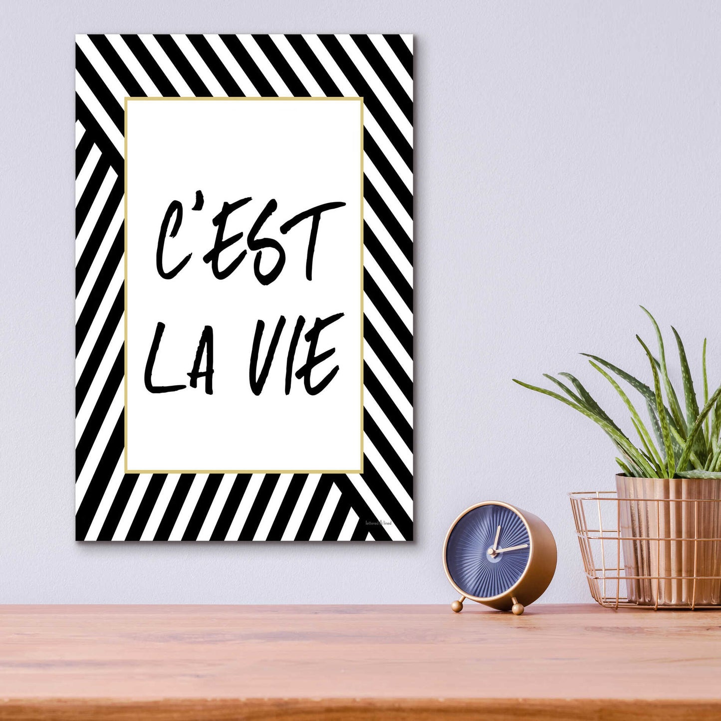 Epic Art 'C'Est La Vie' by Lettered & Lined, Acrylic Glass Wall Art,12x16