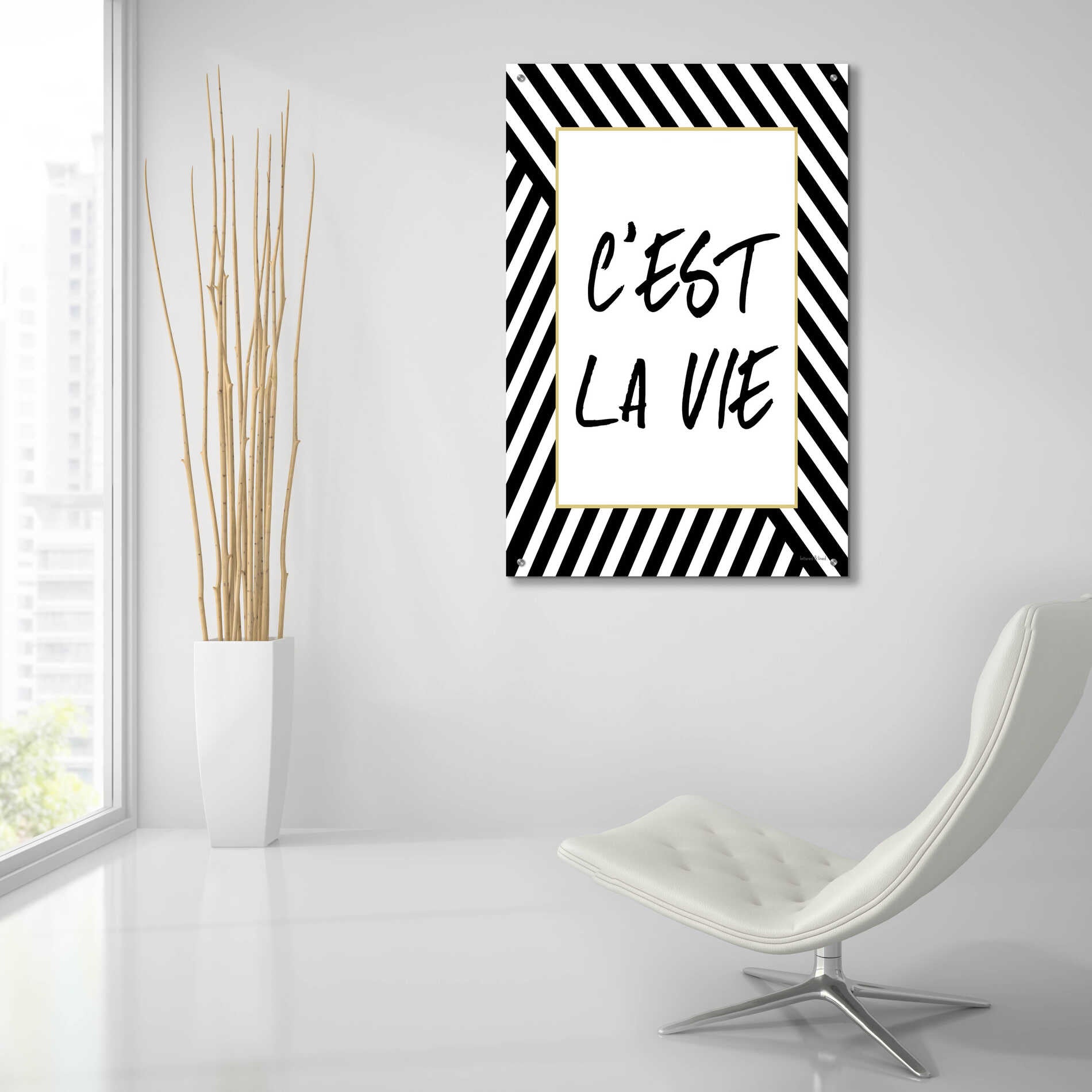 Epic Art 'C'Est La Vie' by Lettered & Lined, Acrylic Glass Wall Art,24x36