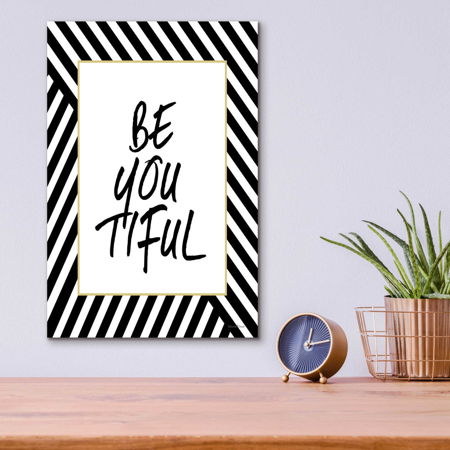 Epic Art 'Be-You-Tiful' by Lettered & Lined, Acrylic Glass Wall Art,12x16