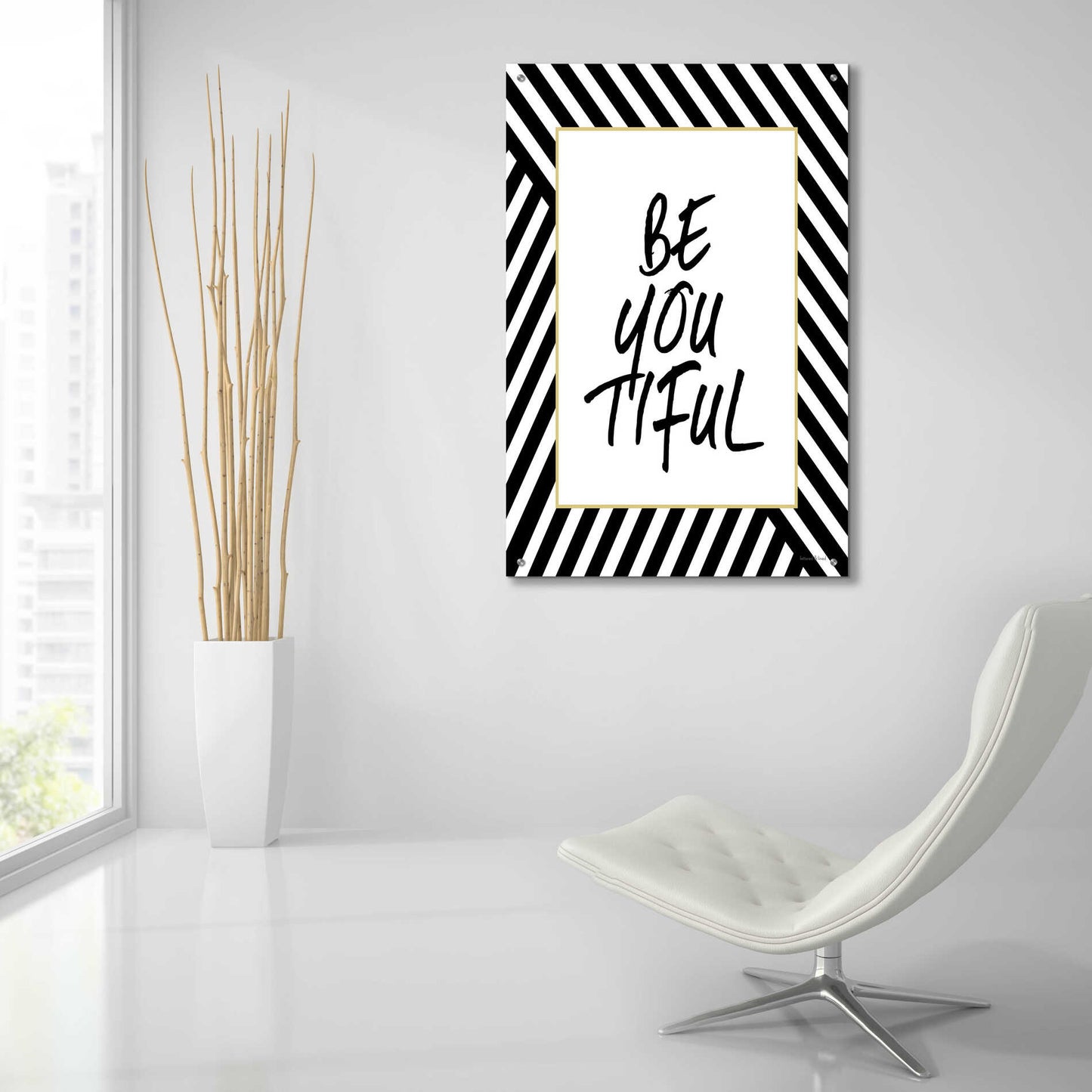 Epic Art 'Be-You-Tiful' by Lettered & Lined, Acrylic Glass Wall Art,24x36