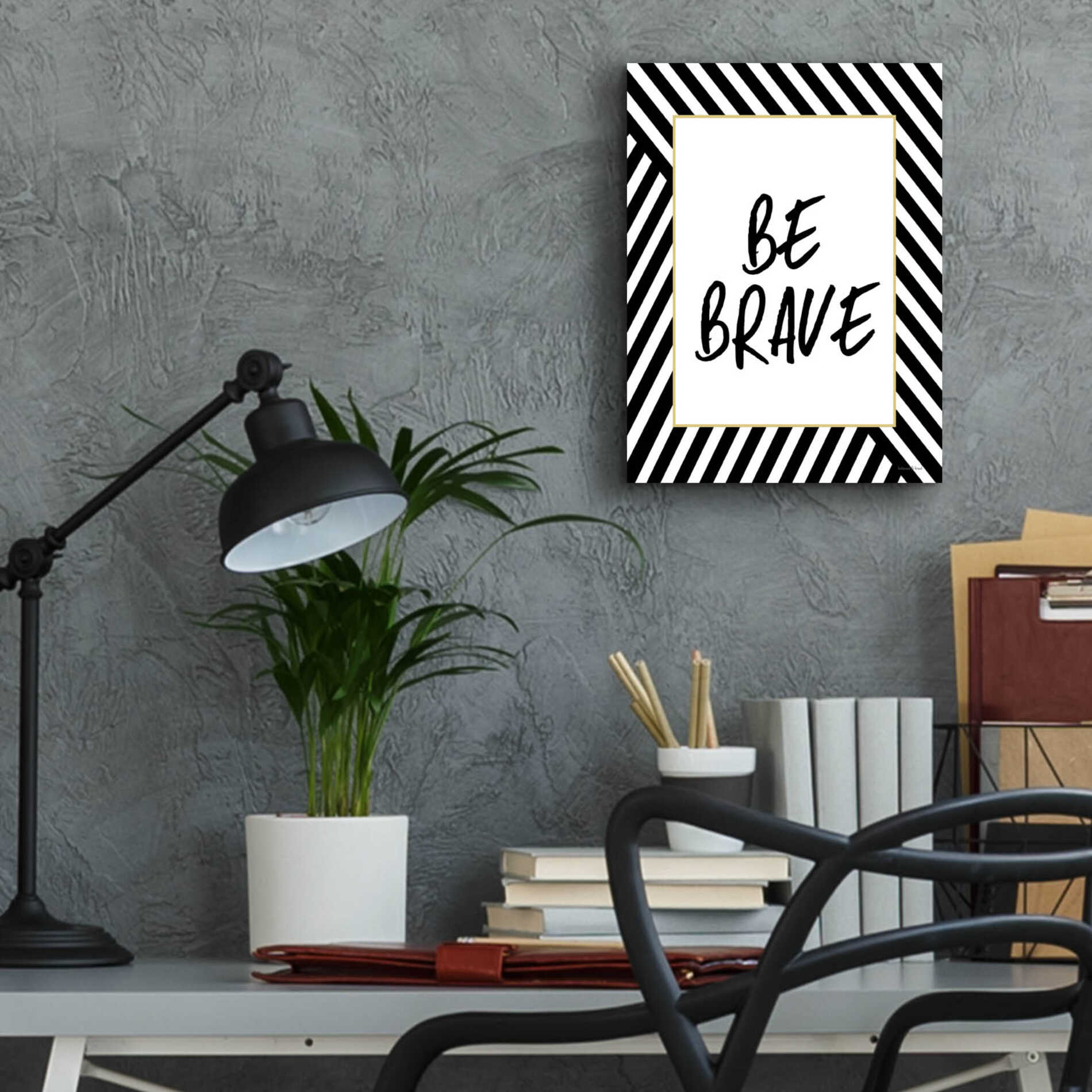 Epic Art 'Be Brave' by Lettered & Lined, Acrylic Glass Wall Art,12x16