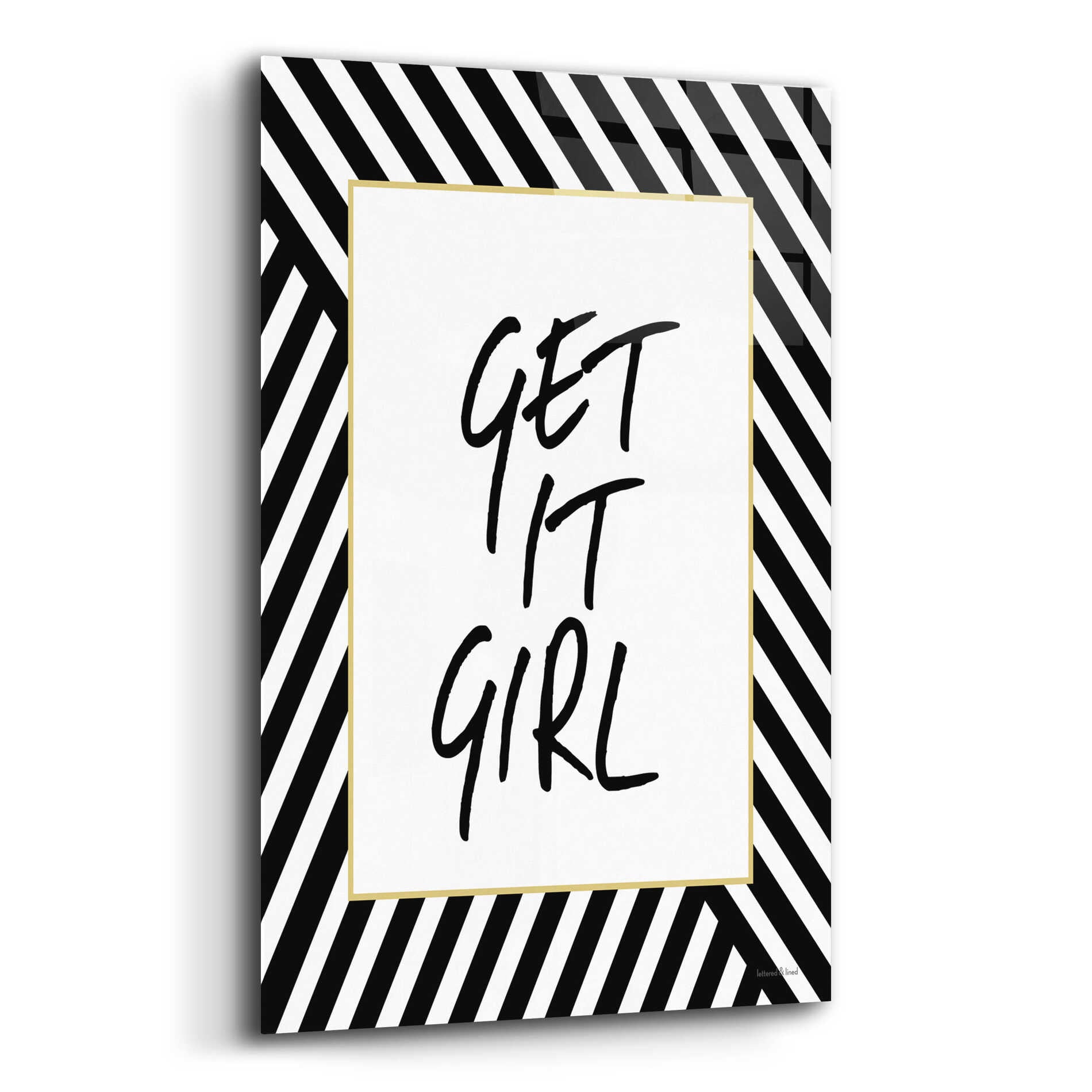 Epic Art 'Get It Girl' by Lettered & Lined, Acrylic Glass Wall Art,12x16