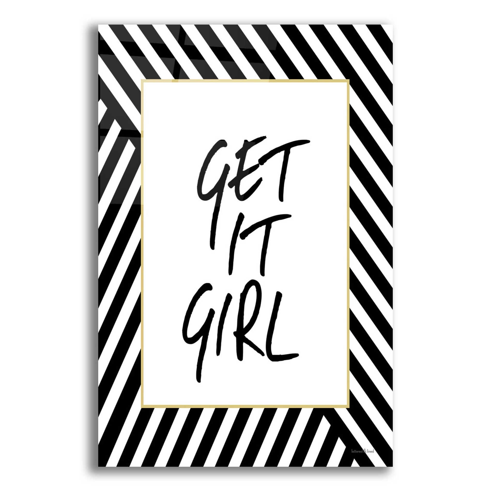 Epic Art 'Get It Girl' by Lettered & Lined, Acrylic Glass Wall Art,12x16