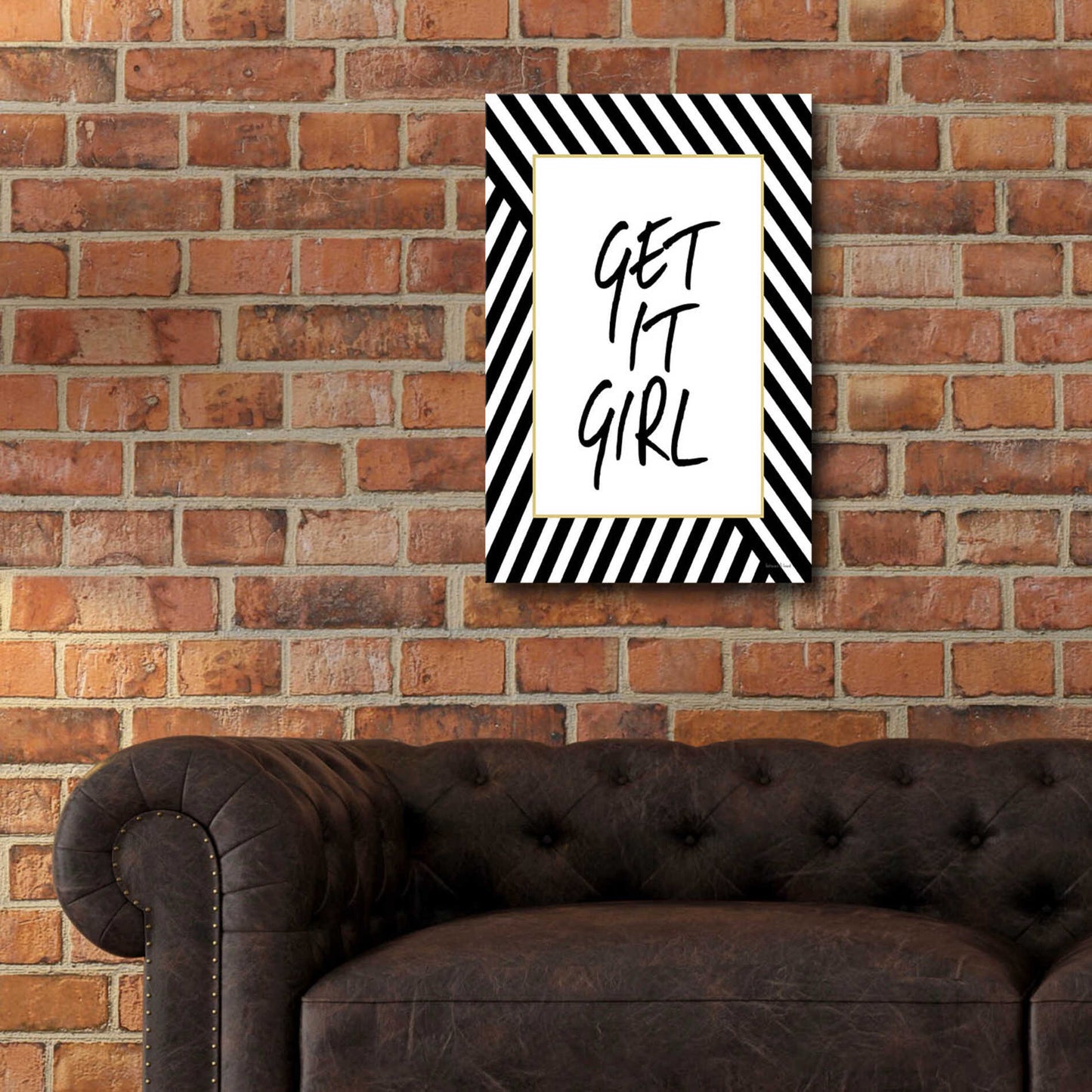 Epic Art 'Get It Girl' by Lettered & Lined, Acrylic Glass Wall Art,16x24