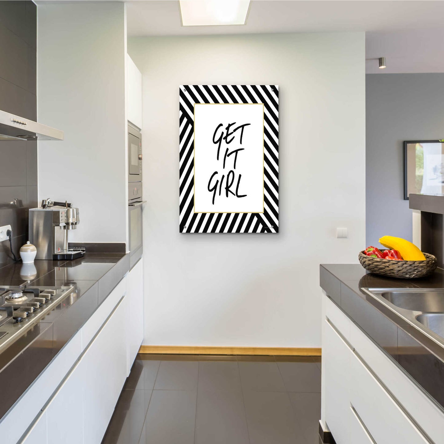 Epic Art 'Get It Girl' by Lettered & Lined, Acrylic Glass Wall Art,24x36