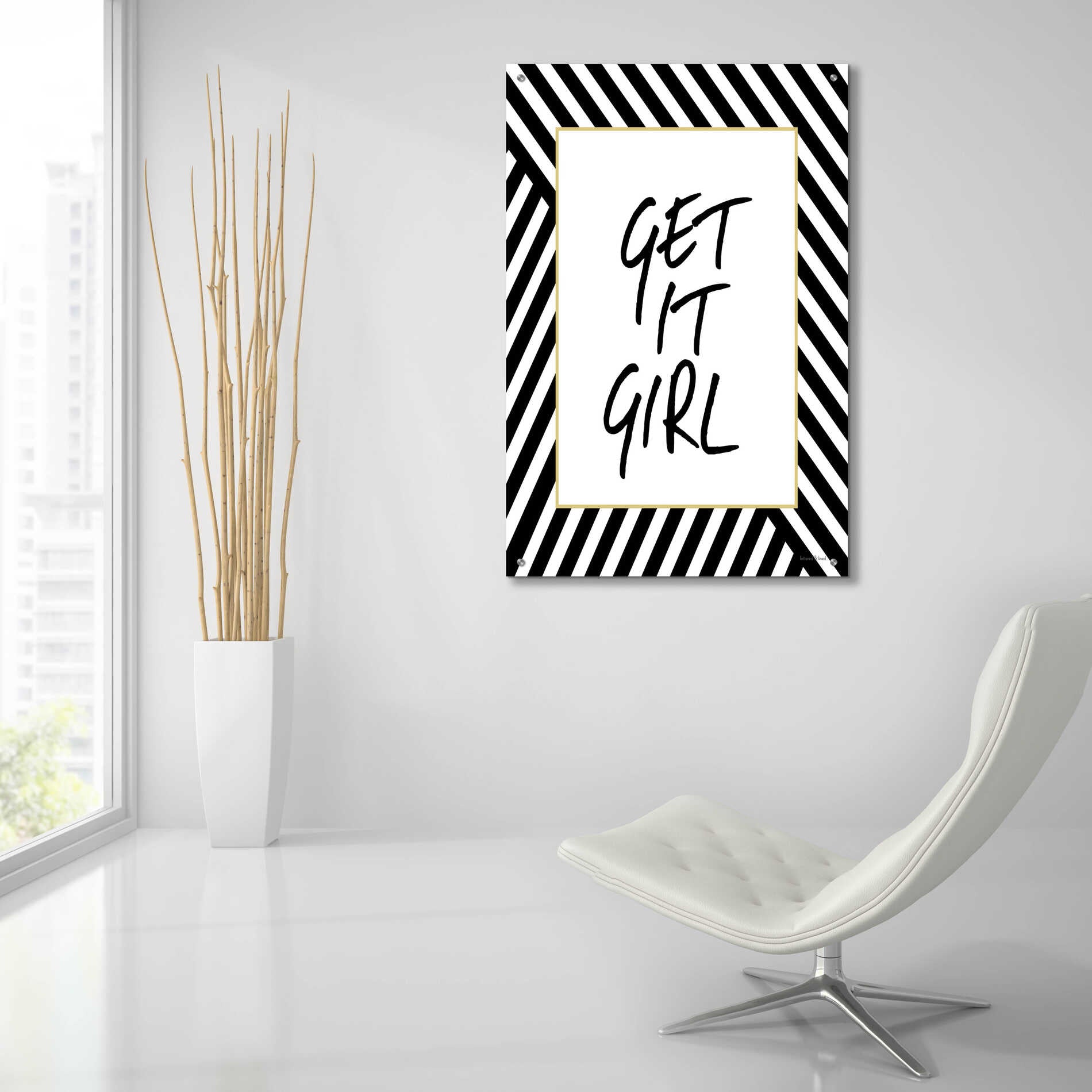 Epic Art 'Get It Girl' by Lettered & Lined, Acrylic Glass Wall Art,24x36