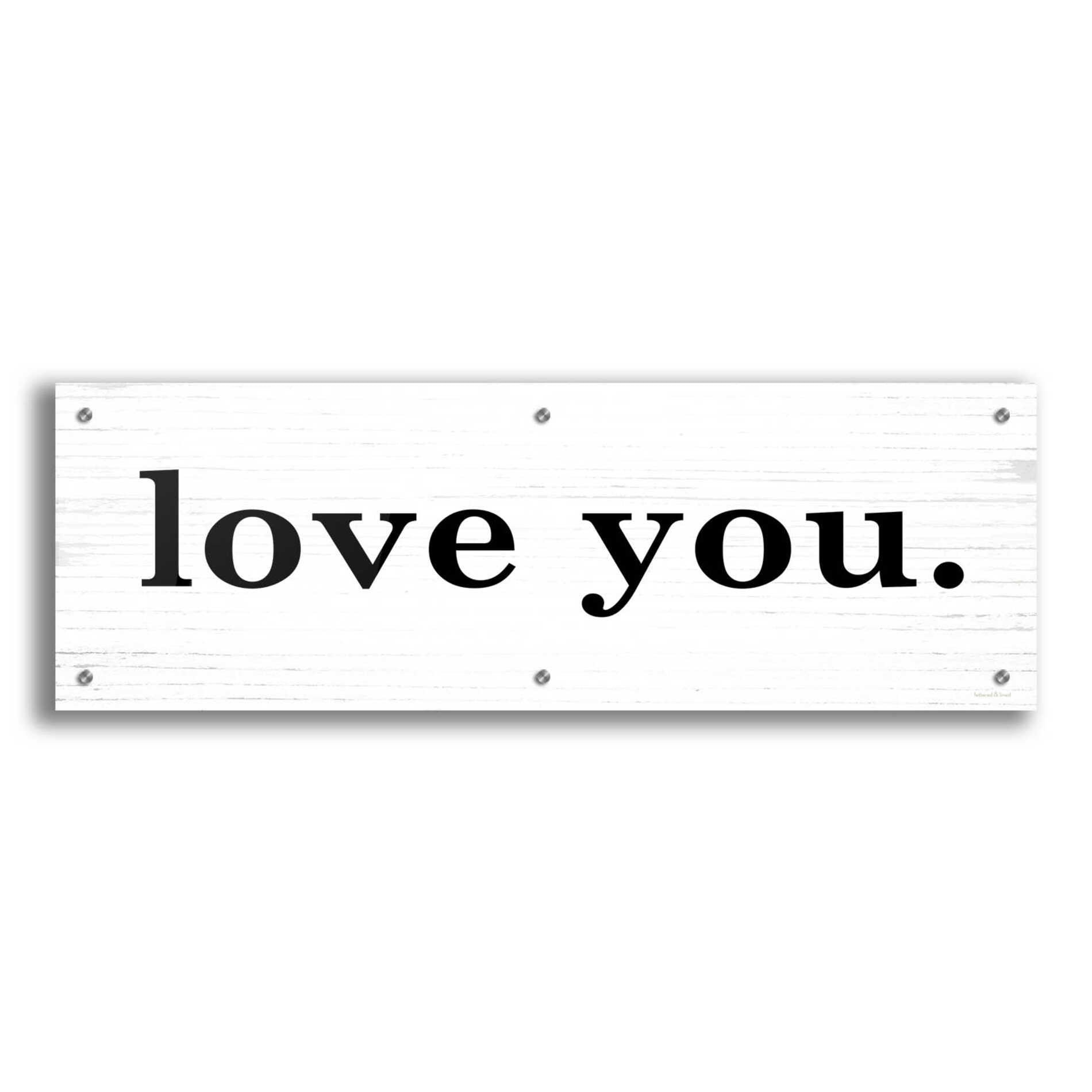 Epic Art 'Love You' by Lettered & Lined, Acrylic Glass Wall Art,36x12