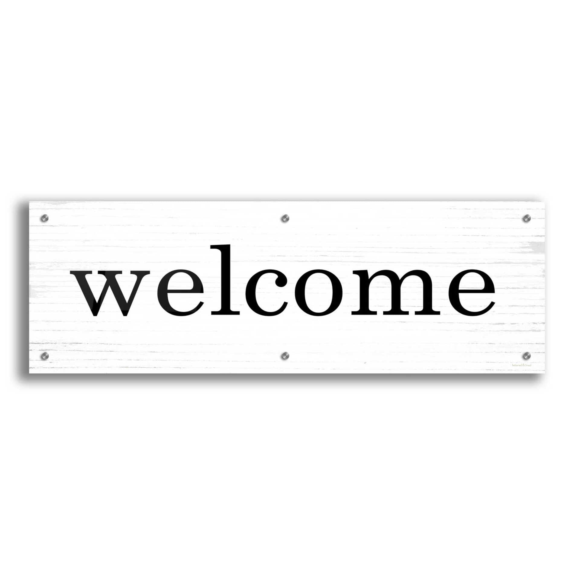 Epic Art 'Welcome' by Lettered & Lined, Acrylic Glass Wall Art,36x12