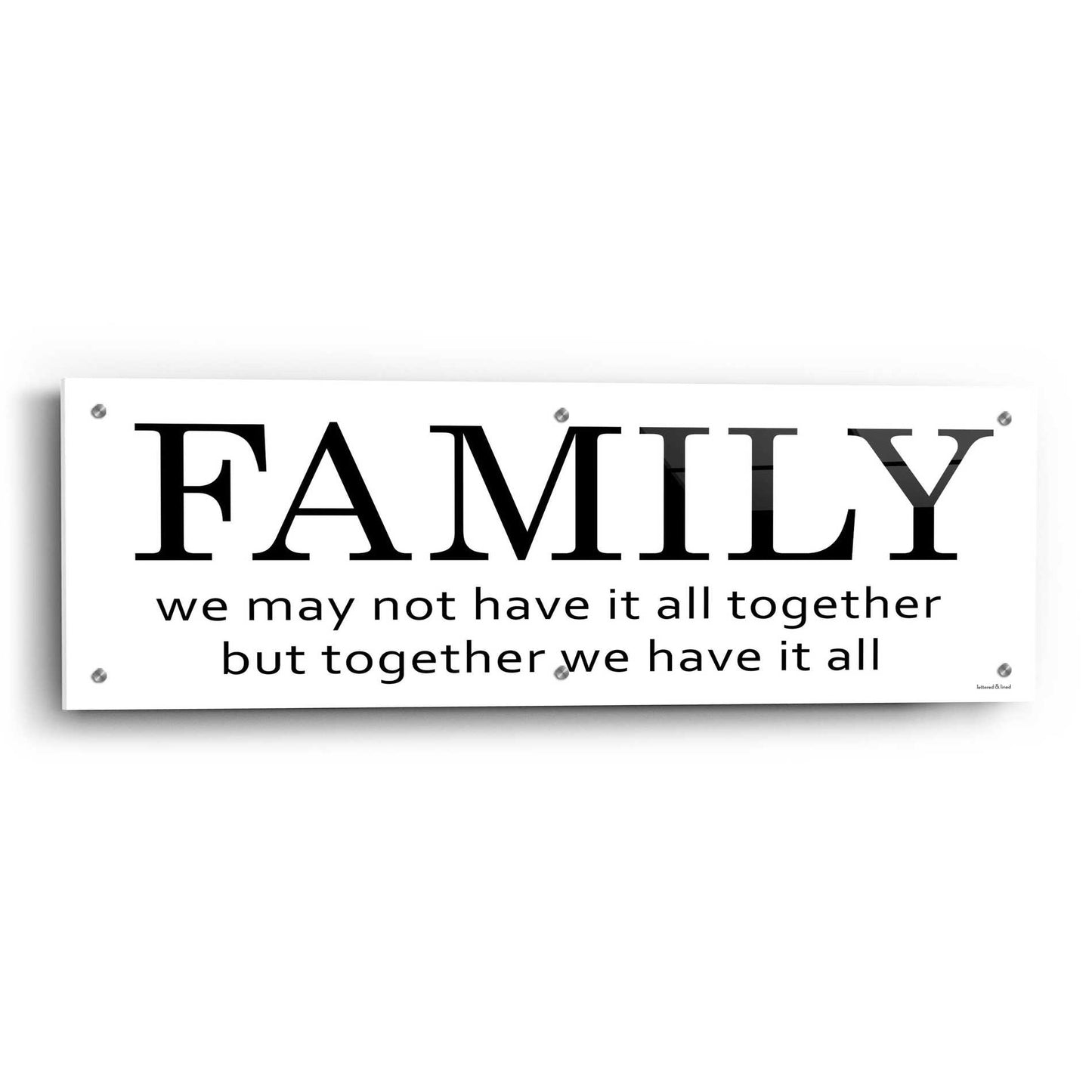 Epic Art 'Family' by Lettered & Lined, Acrylic Glass Wall Art,36x12