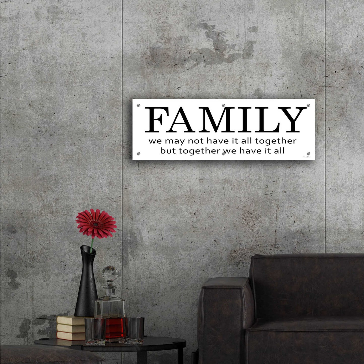 Epic Art 'Family' by Lettered & Lined, Acrylic Glass Wall Art,36x12