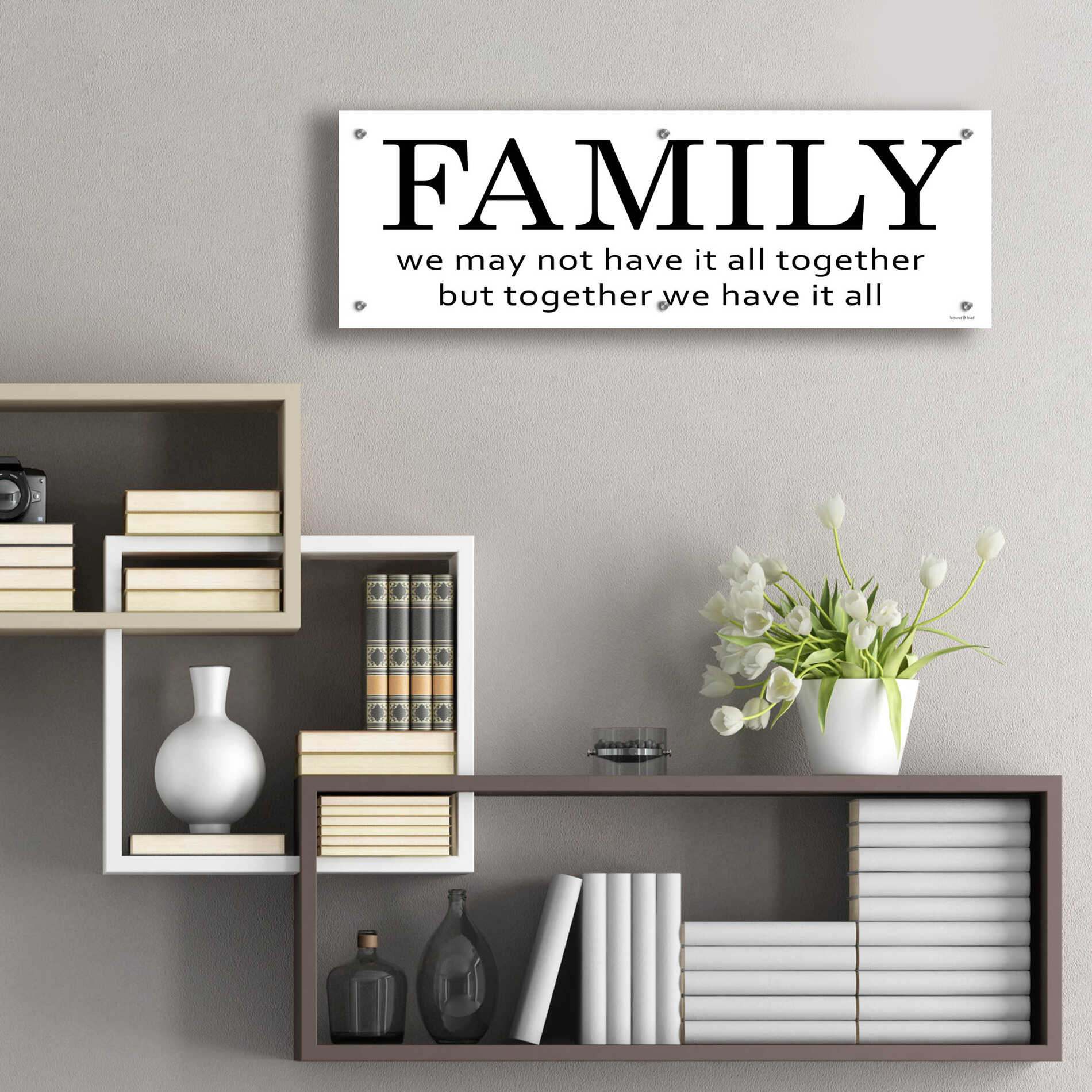 Epic Art 'Family' by Lettered & Lined, Acrylic Glass Wall Art,36x12