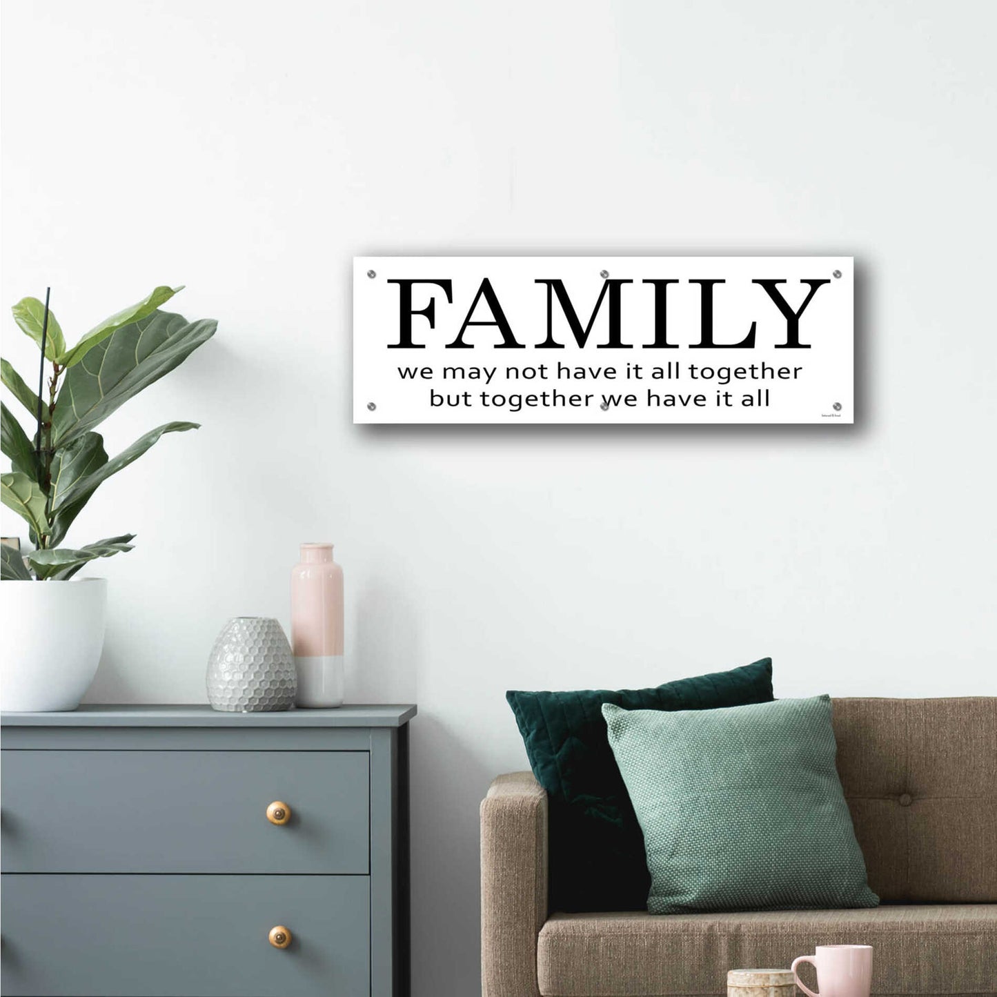 Epic Art 'Family' by Lettered & Lined, Acrylic Glass Wall Art,36x12