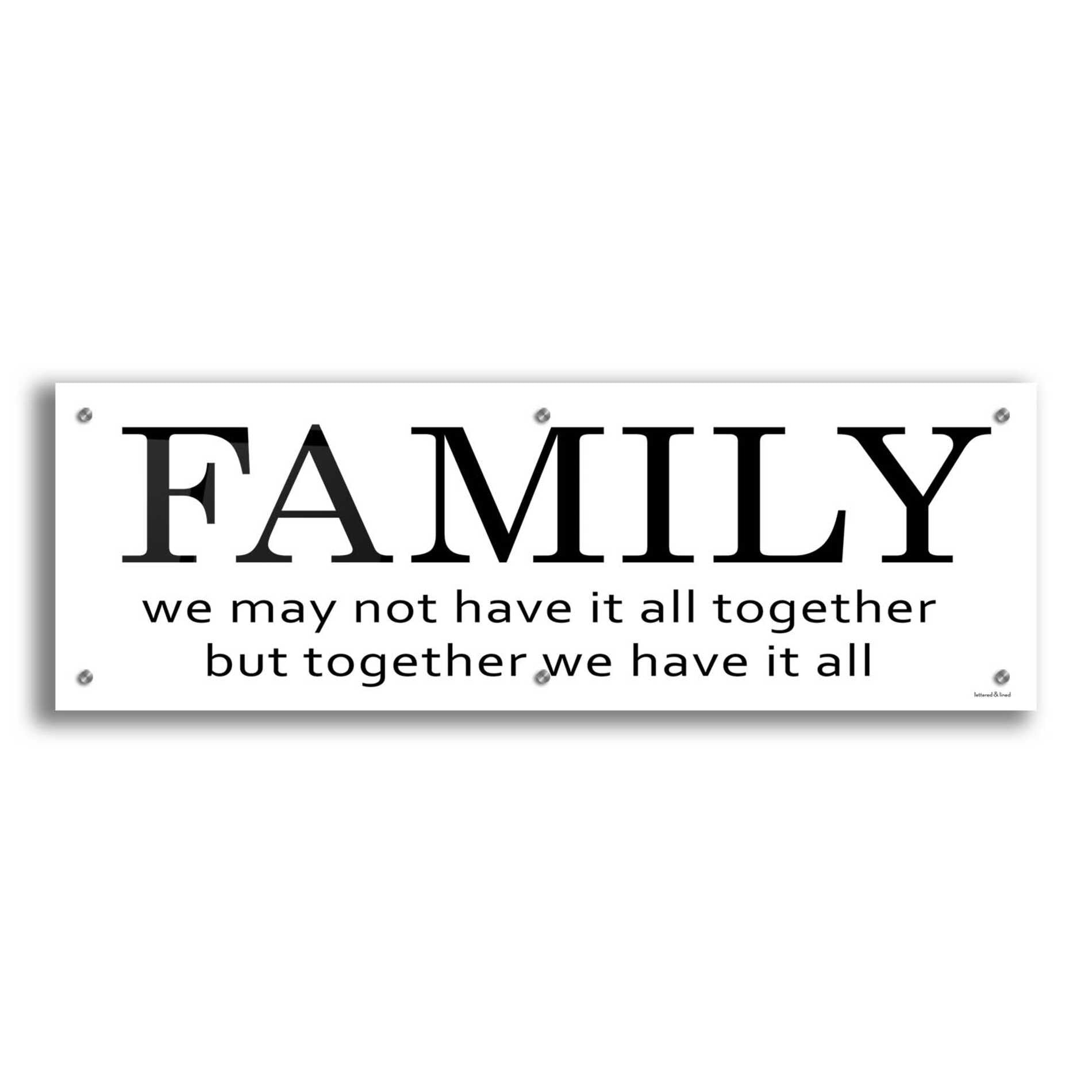 Epic Art 'Family' by Lettered & Lined, Acrylic Glass Wall Art,36x12