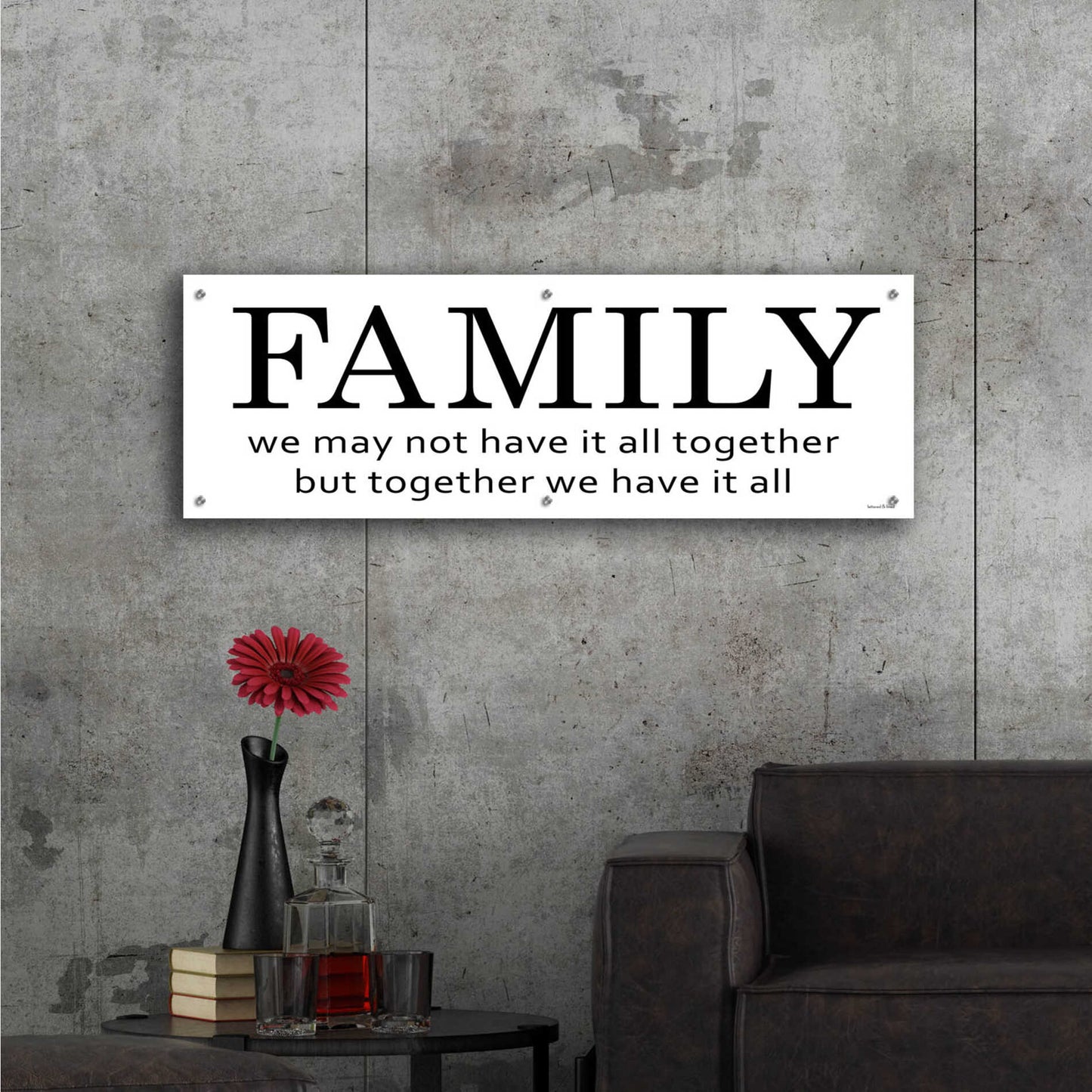 Epic Art 'Family' by Lettered & Lined, Acrylic Glass Wall Art,48x16