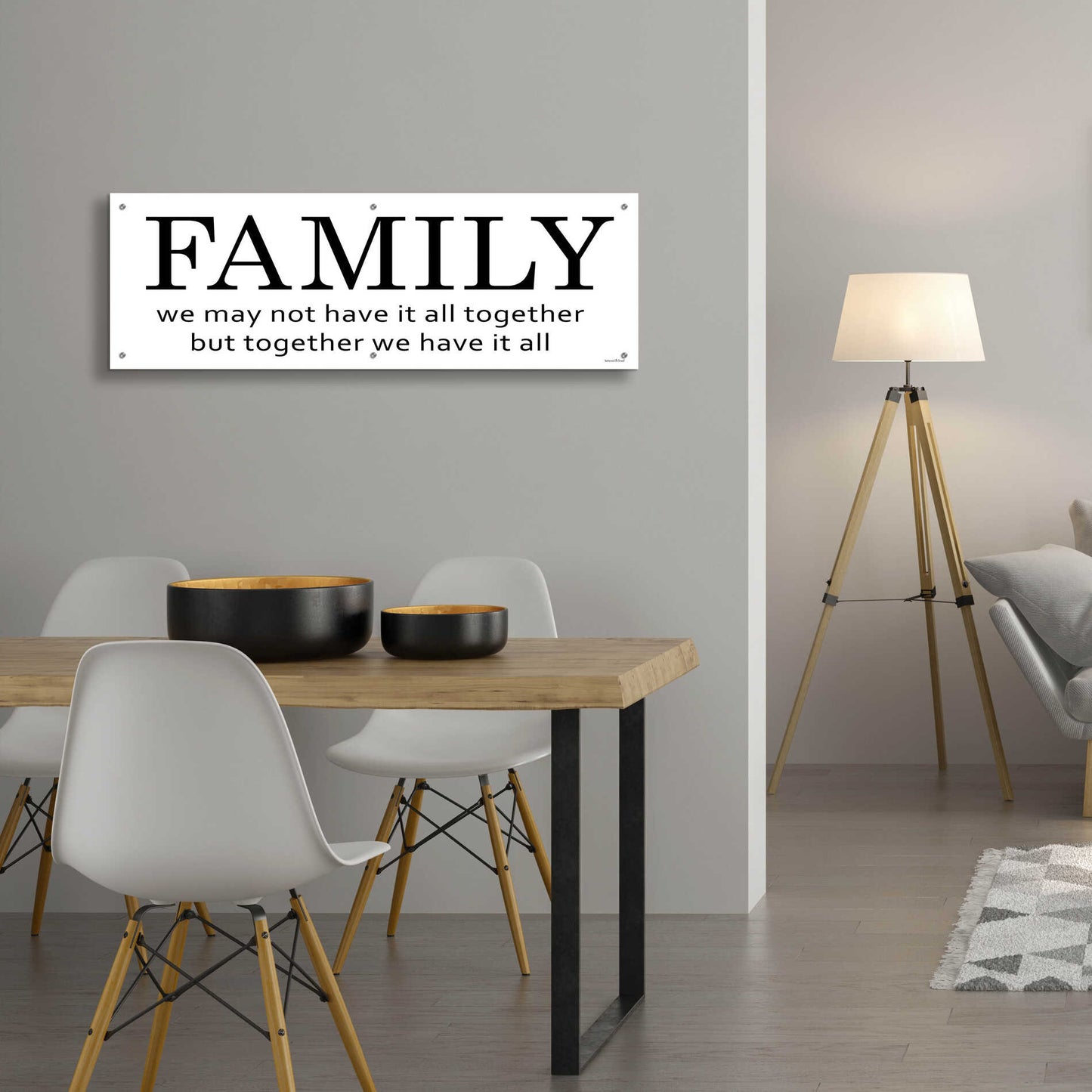 Epic Art 'Family' by Lettered & Lined, Acrylic Glass Wall Art,48x16