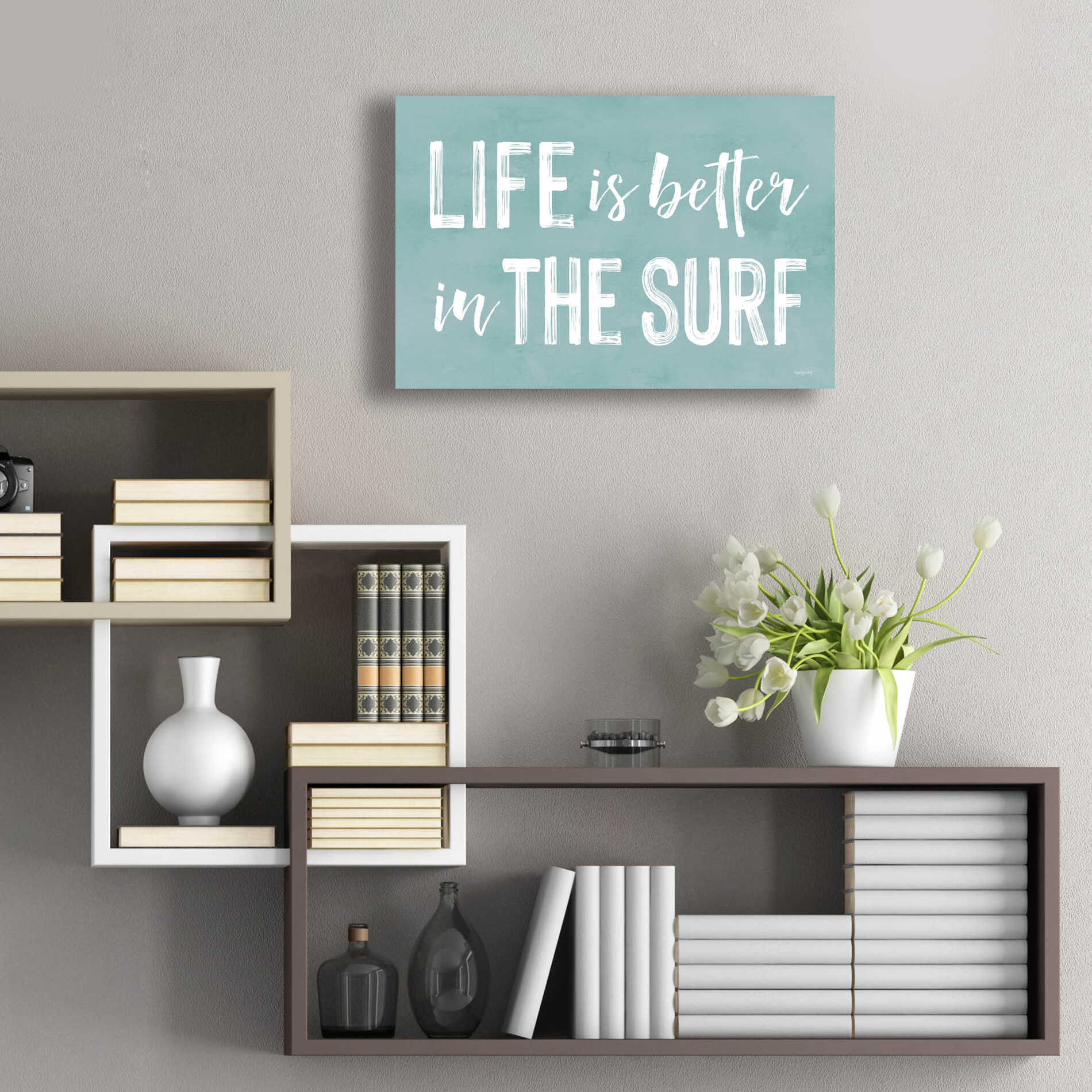 Epic Art 'Life Is Better In The Surf' by Lettered & Lined, Acrylic Glass Wall Art,24x16