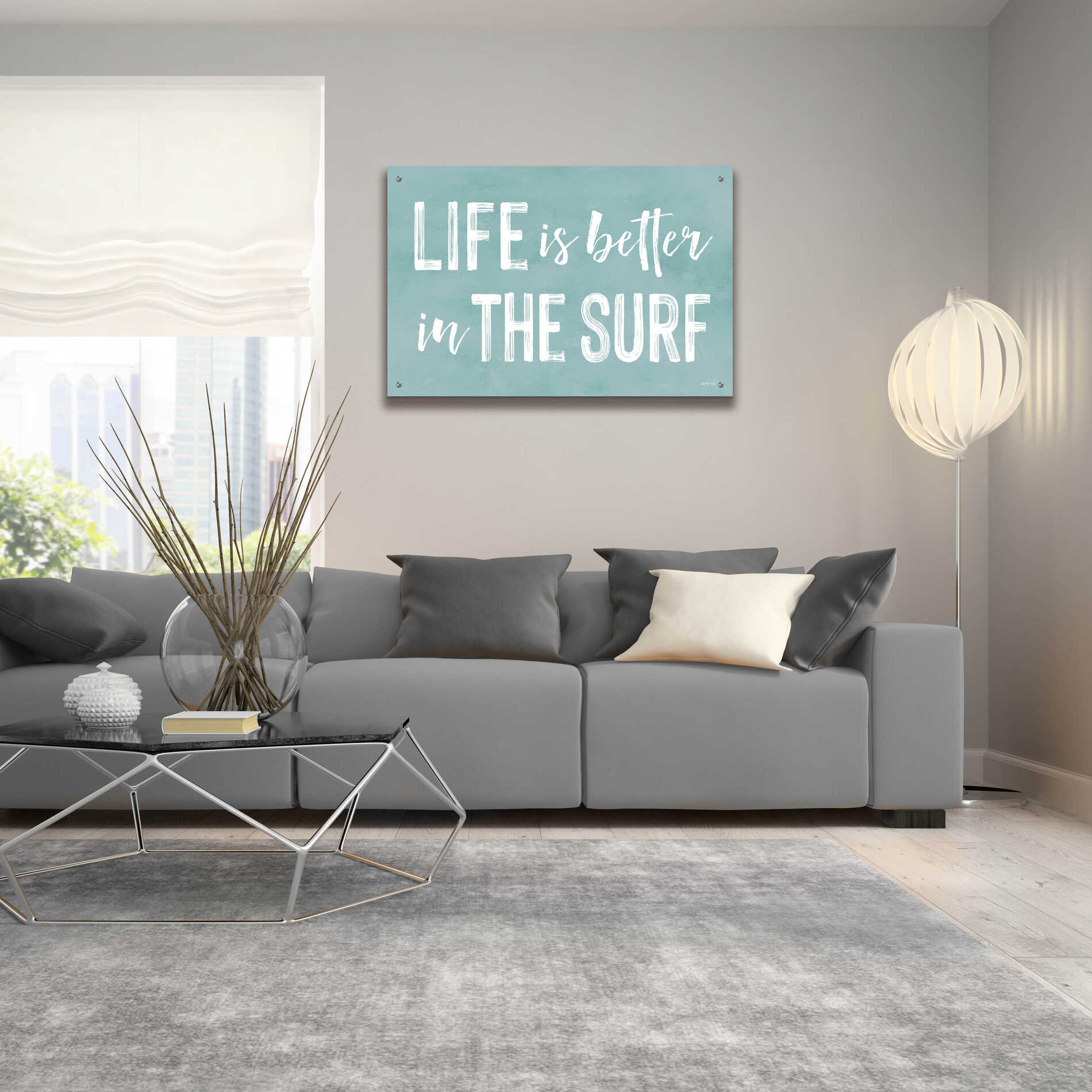 Epic Art 'Life Is Better In The Surf' by Lettered & Lined, Acrylic Glass Wall Art,36x24