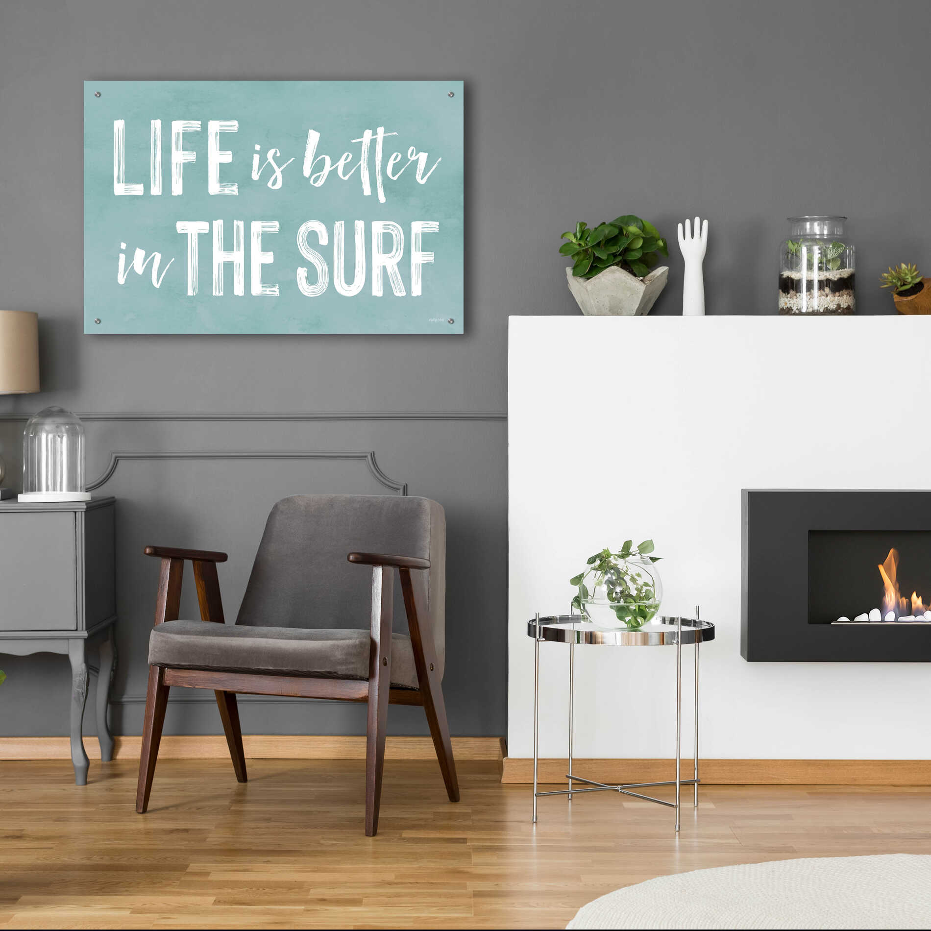 Epic Art 'Life Is Better In The Surf' by Lettered & Lined, Acrylic Glass Wall Art,36x24