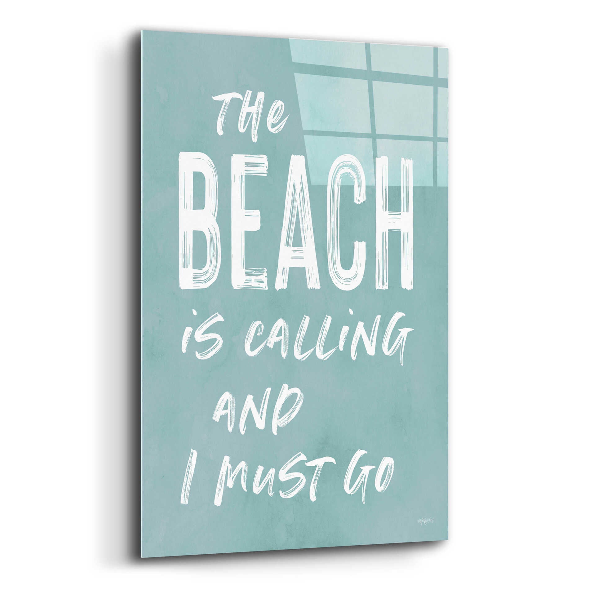 Epic Art 'The Beach Is Calling' by Lettered & Lined, Acrylic Glass Wall Art,12x16