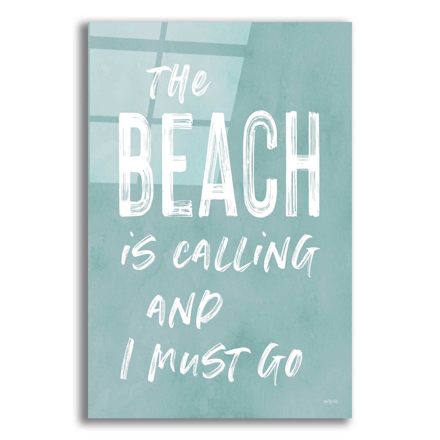 Epic Art 'The Beach Is Calling' by Lettered & Lined, Acrylic Glass Wall Art,12x16