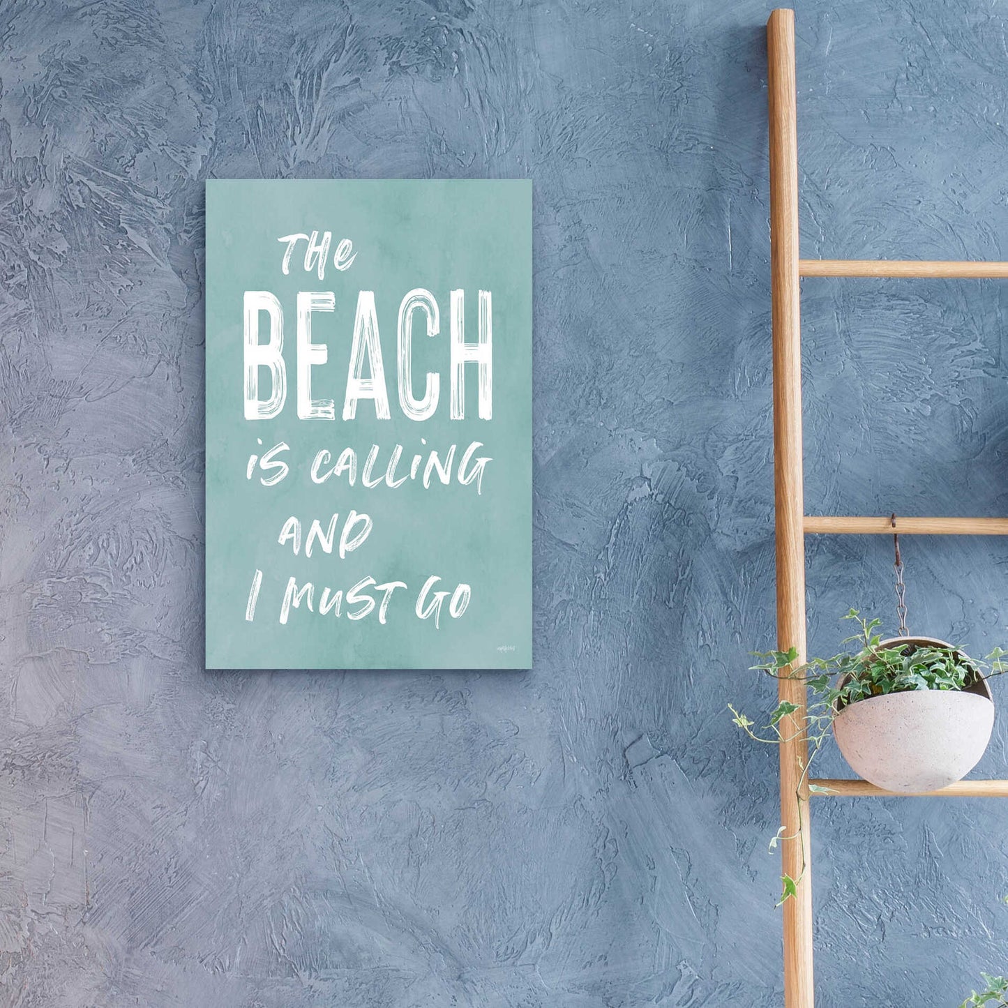 Epic Art 'The Beach Is Calling' by Lettered & Lined, Acrylic Glass Wall Art,16x24