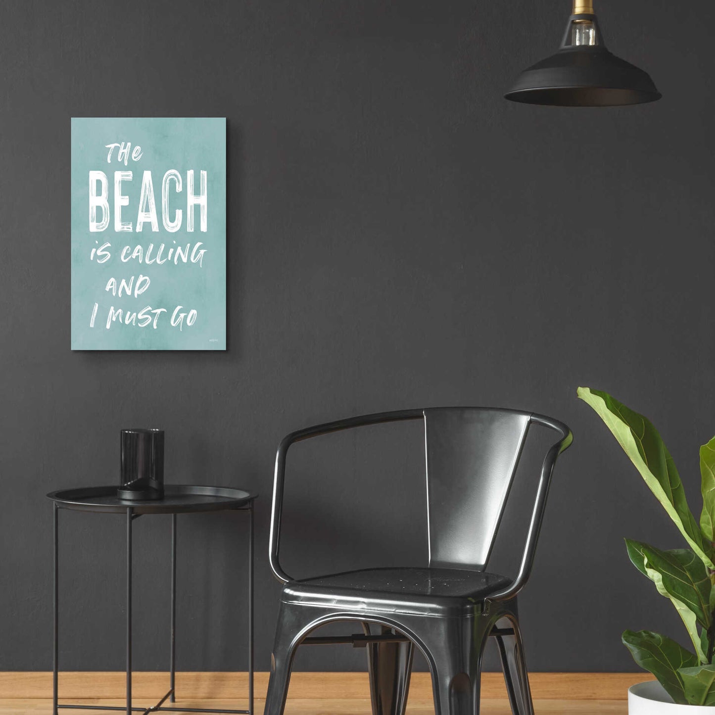 Epic Art 'The Beach Is Calling' by Lettered & Lined, Acrylic Glass Wall Art,16x24