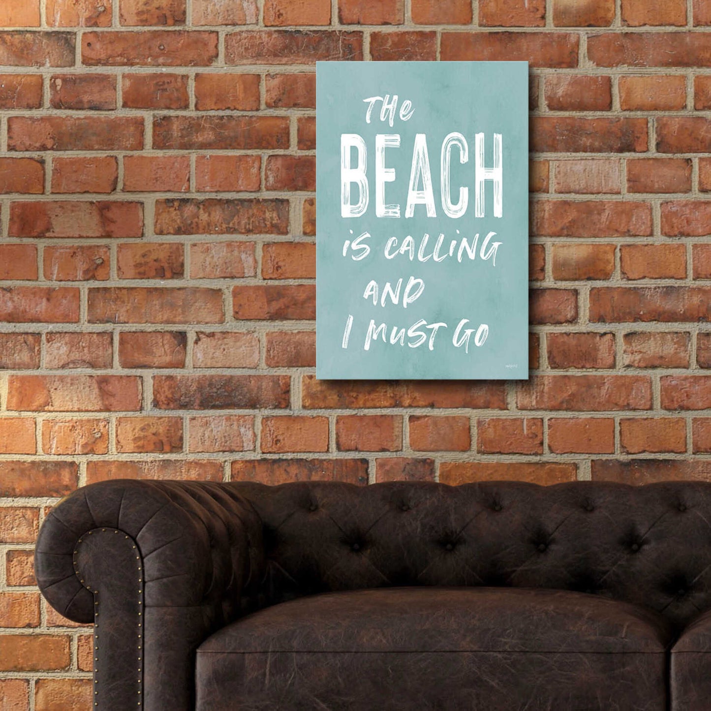 Epic Art 'The Beach Is Calling' by Lettered & Lined, Acrylic Glass Wall Art,16x24