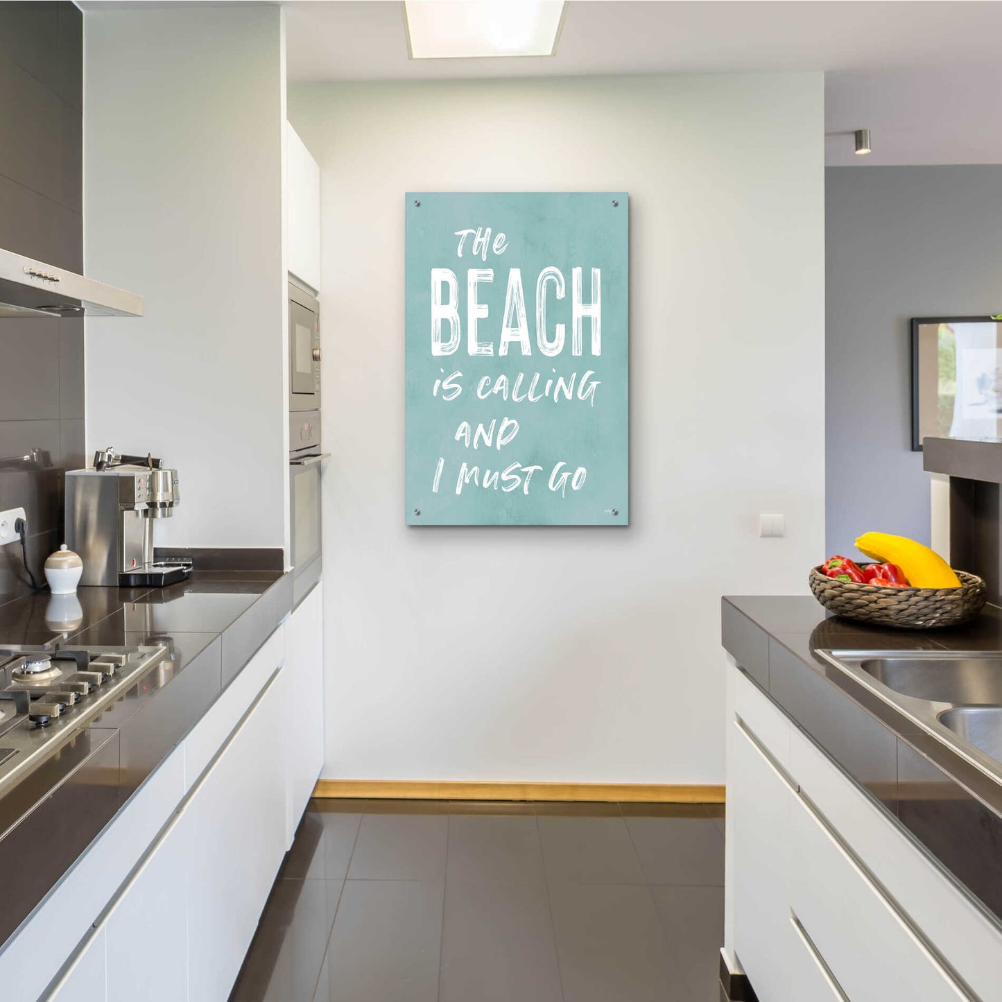 Epic Art 'The Beach Is Calling' by Lettered & Lined, Acrylic Glass Wall Art,24x36