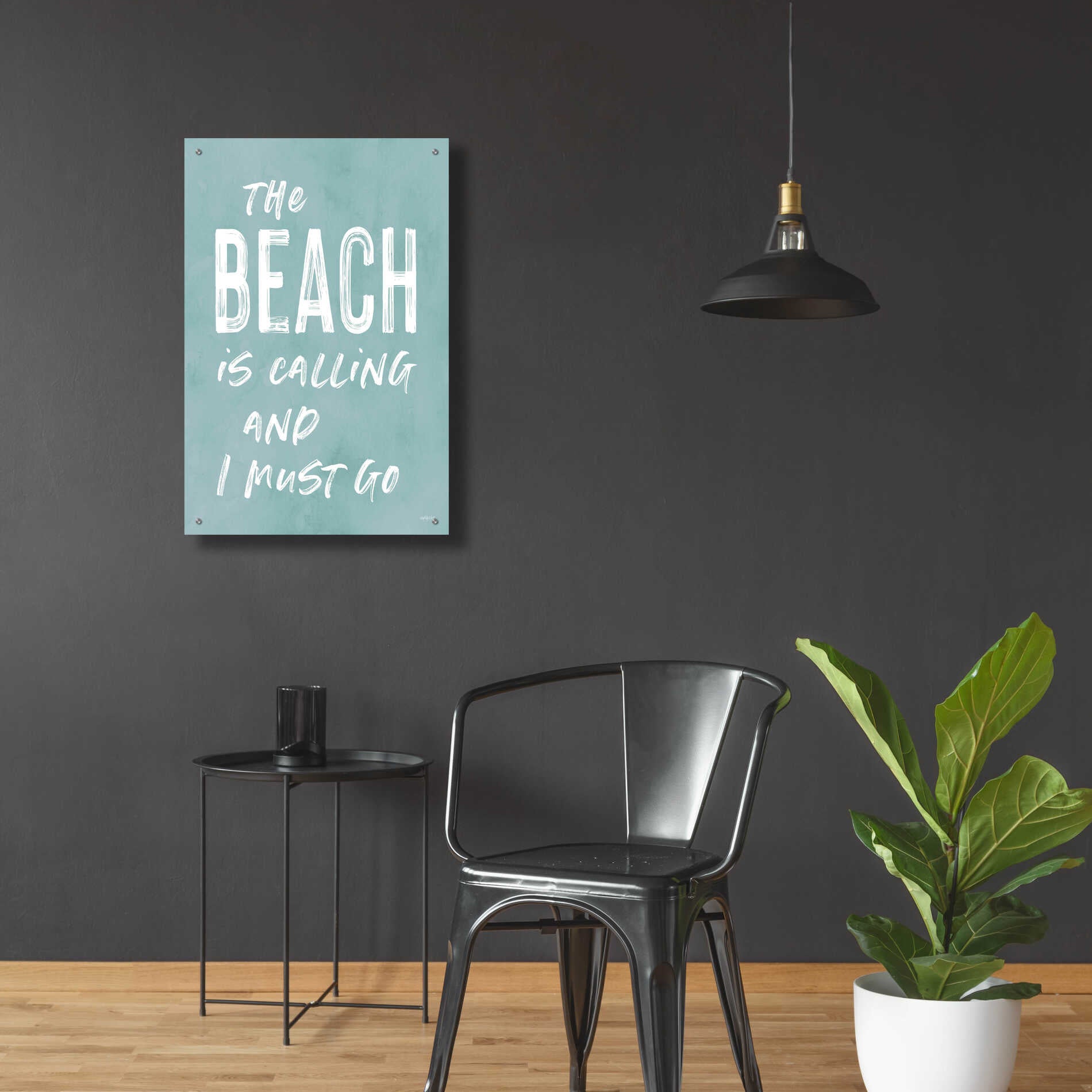 Epic Art 'The Beach Is Calling' by Lettered & Lined, Acrylic Glass Wall Art,24x36