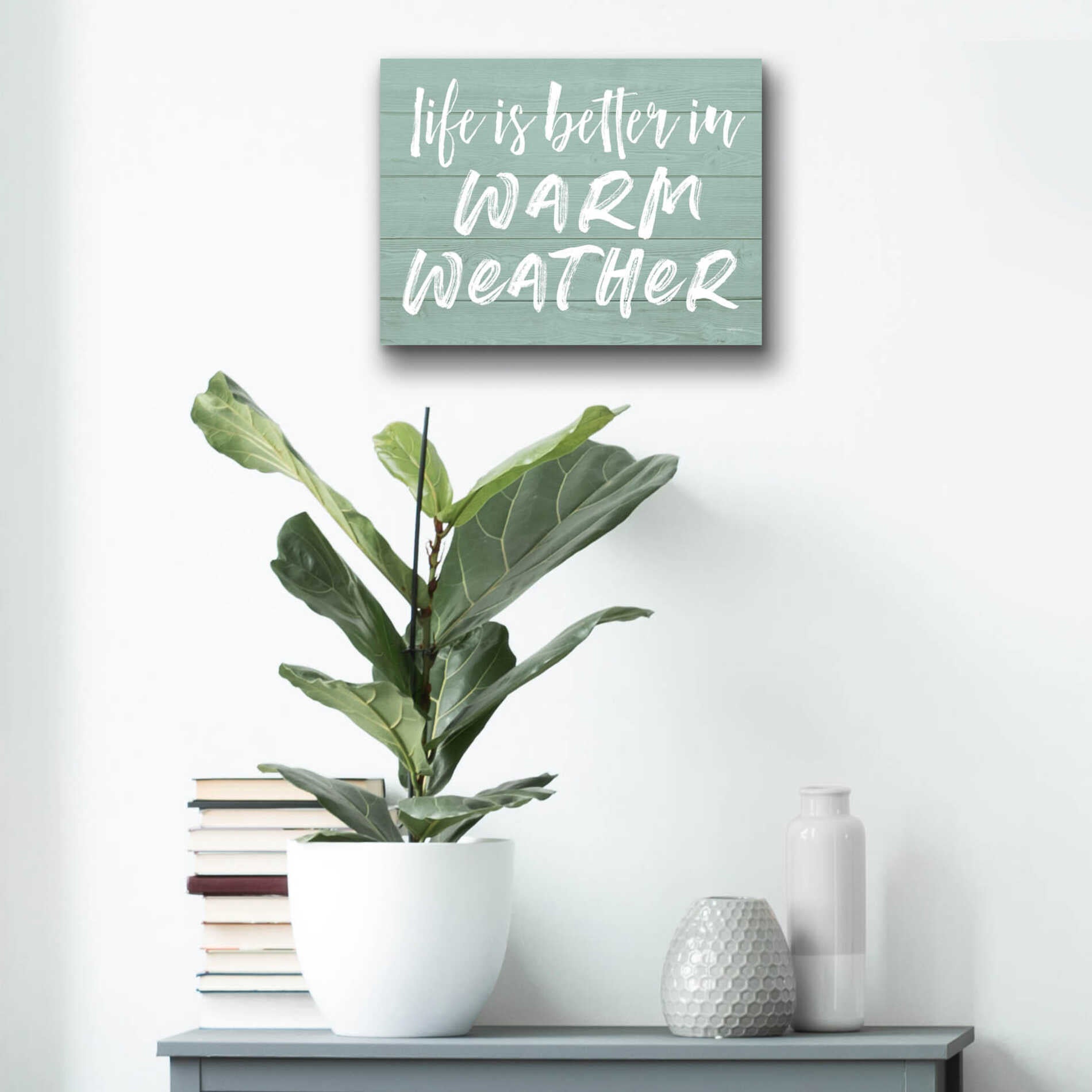 Epic Art 'Life Is Better In Warm Weather' by Lettered & Lined, Acrylic Glass Wall Art,16x12