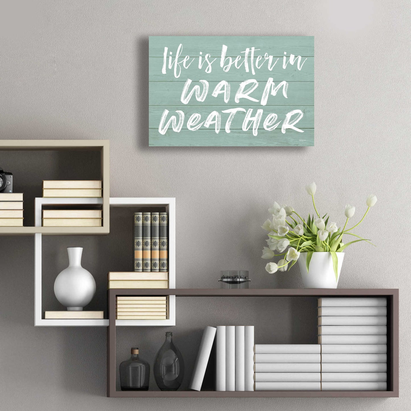 Epic Art 'Life Is Better In Warm Weather' by Lettered & Lined, Acrylic Glass Wall Art,24x16