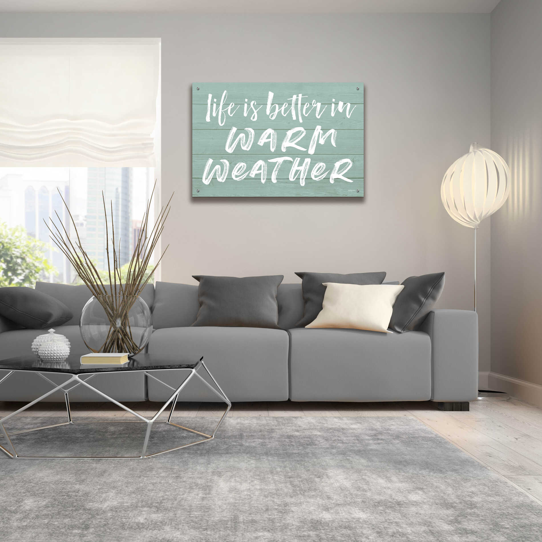 Epic Art 'Life Is Better In Warm Weather' by Lettered & Lined, Acrylic Glass Wall Art,36x24