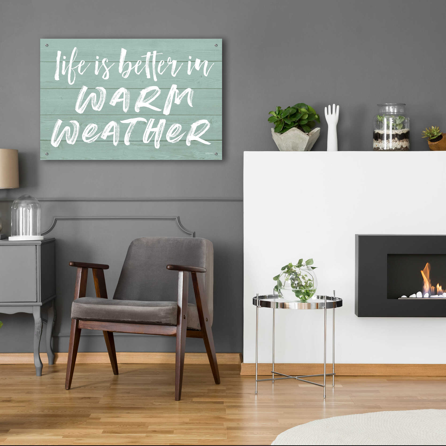 Epic Art 'Life Is Better In Warm Weather' by Lettered & Lined, Acrylic Glass Wall Art,36x24