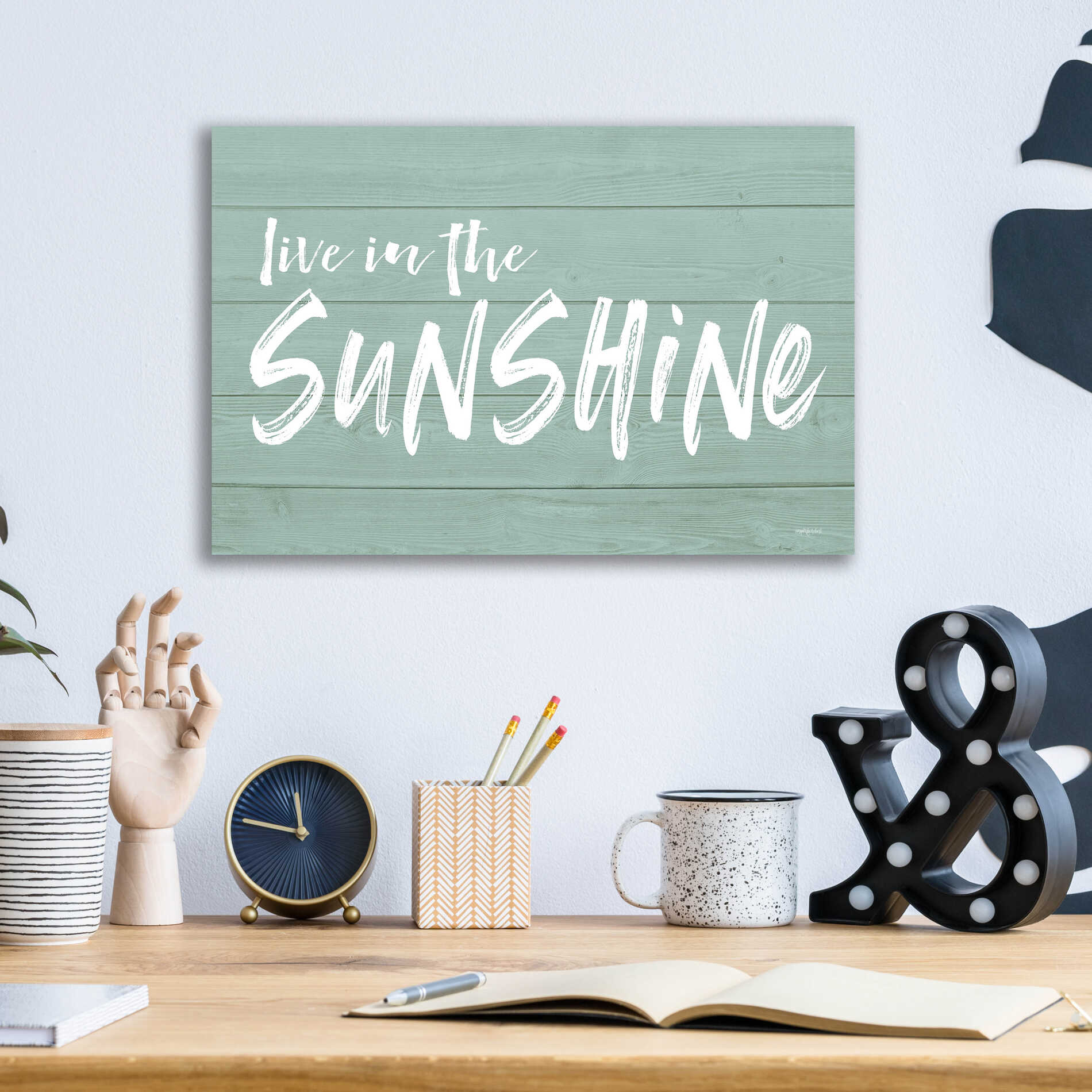 Epic Art 'Live In The Sunshine' by Lettered & Lined, Acrylic Glass Wall Art,16x12