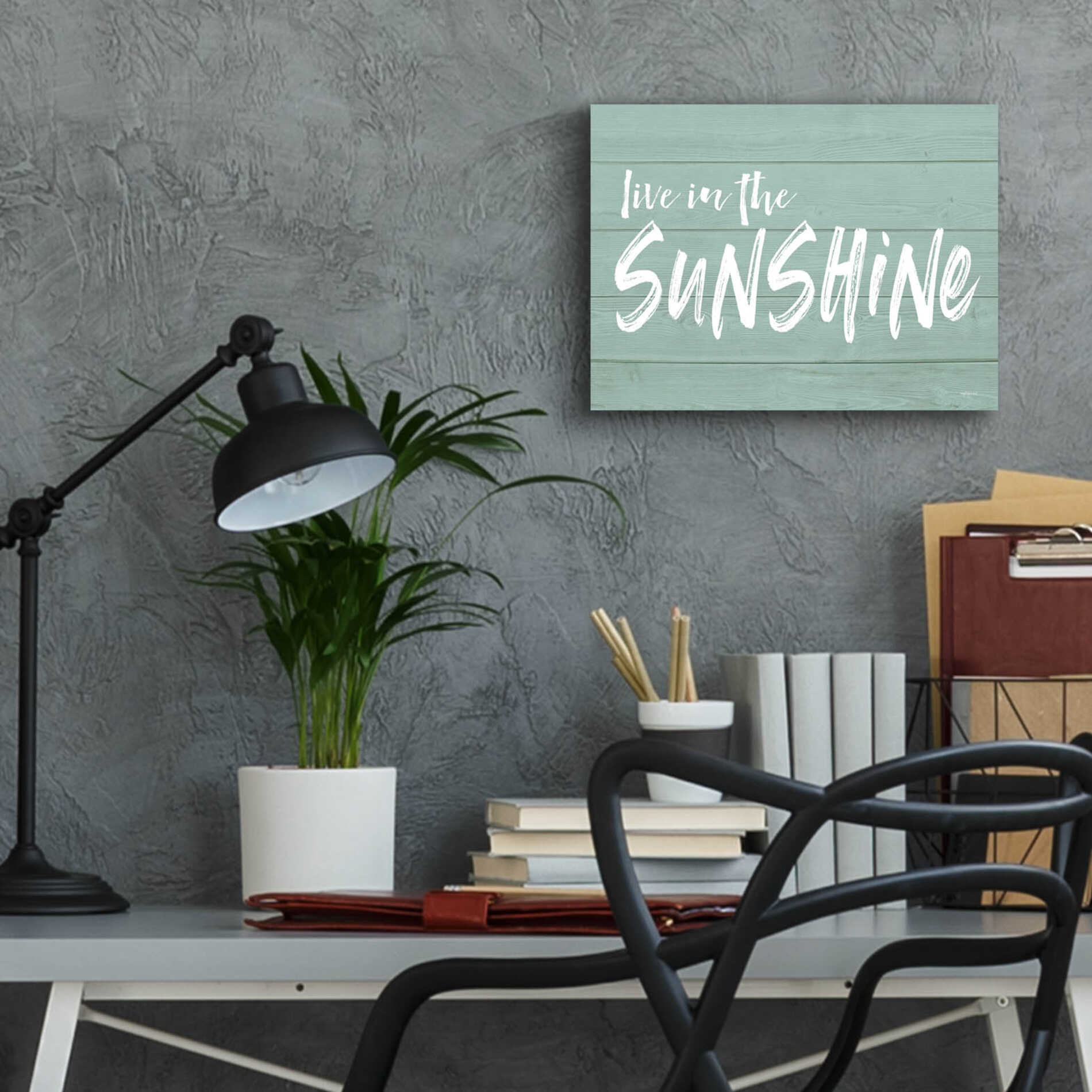 Epic Art 'Live In The Sunshine' by Lettered & Lined, Acrylic Glass Wall Art,16x12