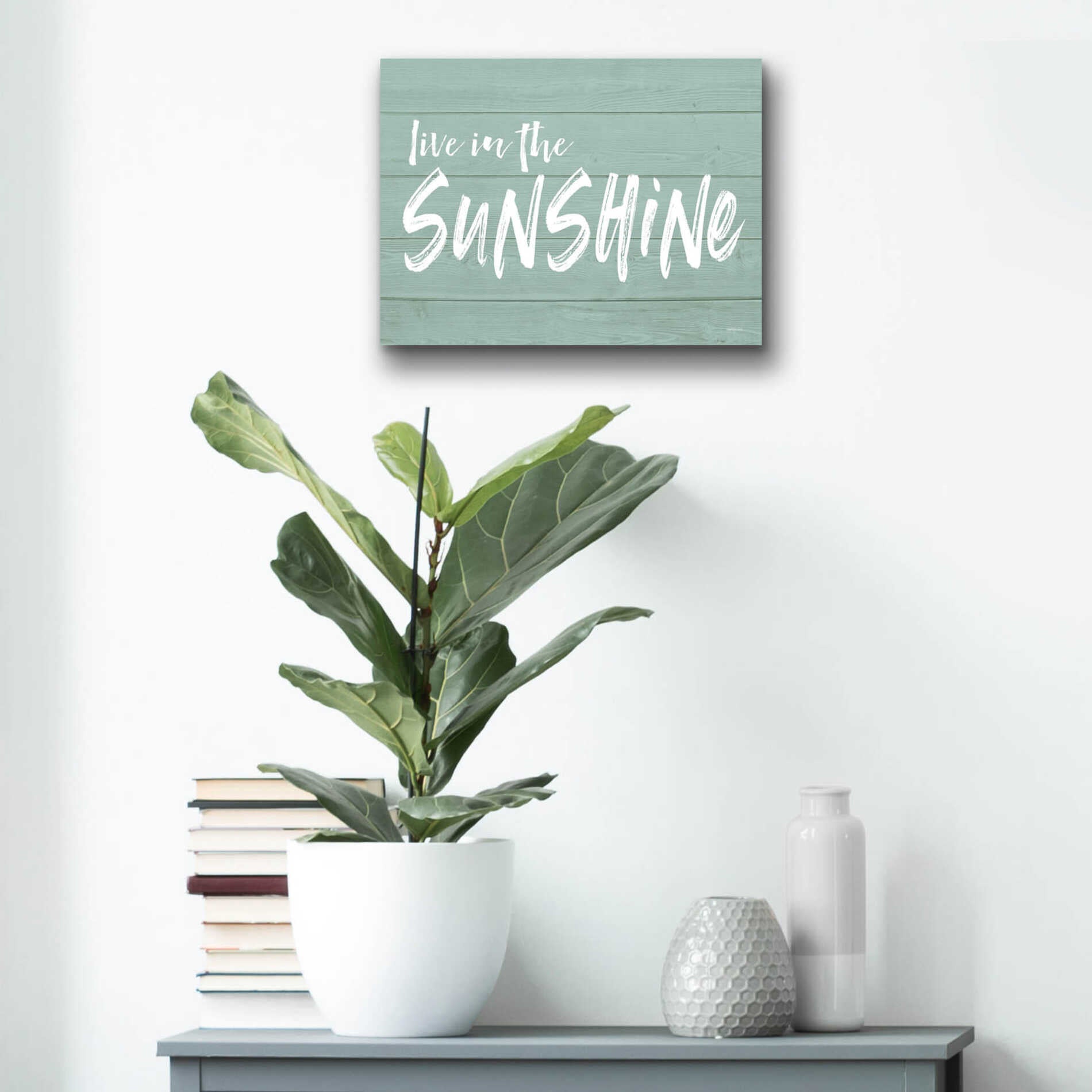 Epic Art 'Live In The Sunshine' by Lettered & Lined, Acrylic Glass Wall Art,16x12