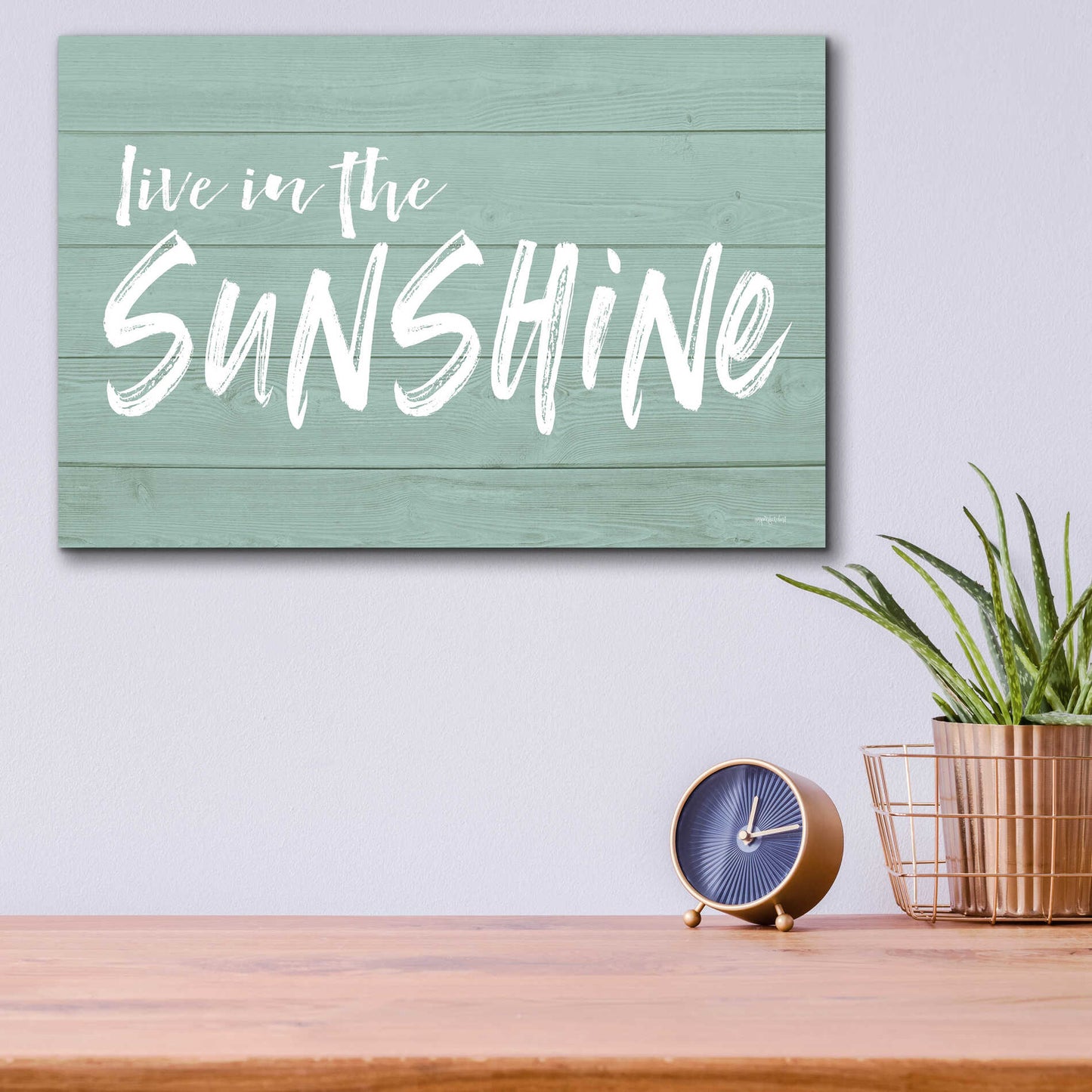 Epic Art 'Live In The Sunshine' by Lettered & Lined, Acrylic Glass Wall Art,16x12