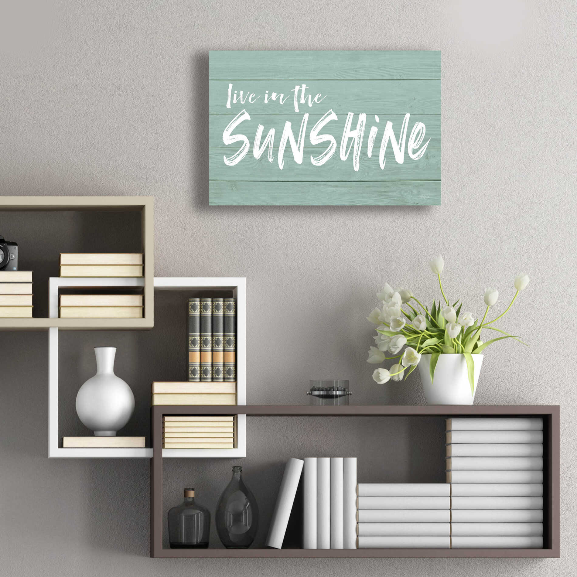 Epic Art 'Live In The Sunshine' by Lettered & Lined, Acrylic Glass Wall Art,24x16