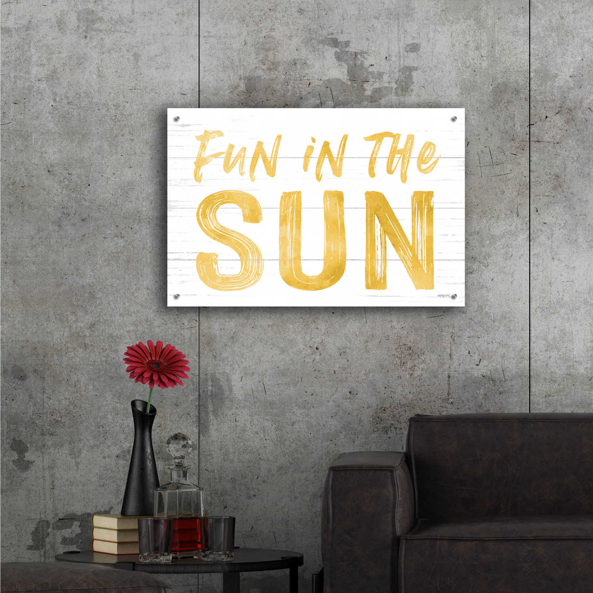 Epic Art 'Fun In The Sun' by Lettered & Lined, Acrylic Glass Wall Art,36x24