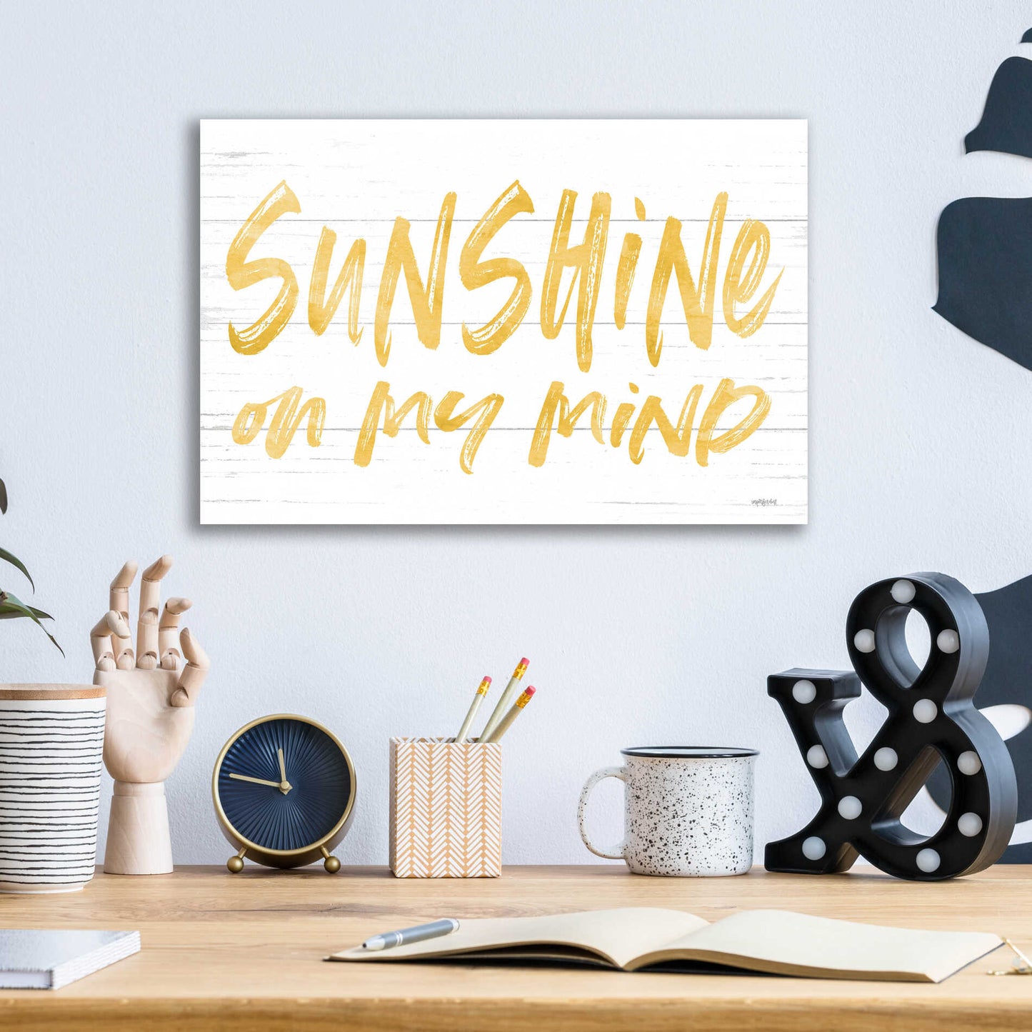 Epic Art 'Sunshine On My Mind' by Lettered & Lined, Acrylic Glass Wall Art,16x12