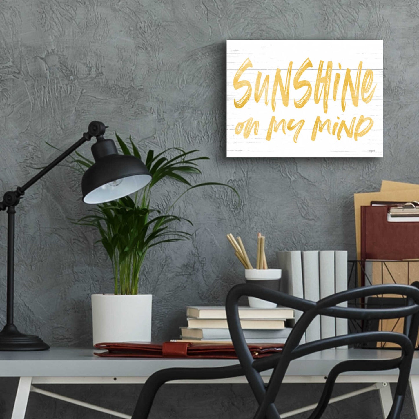 Epic Art 'Sunshine On My Mind' by Lettered & Lined, Acrylic Glass Wall Art,16x12