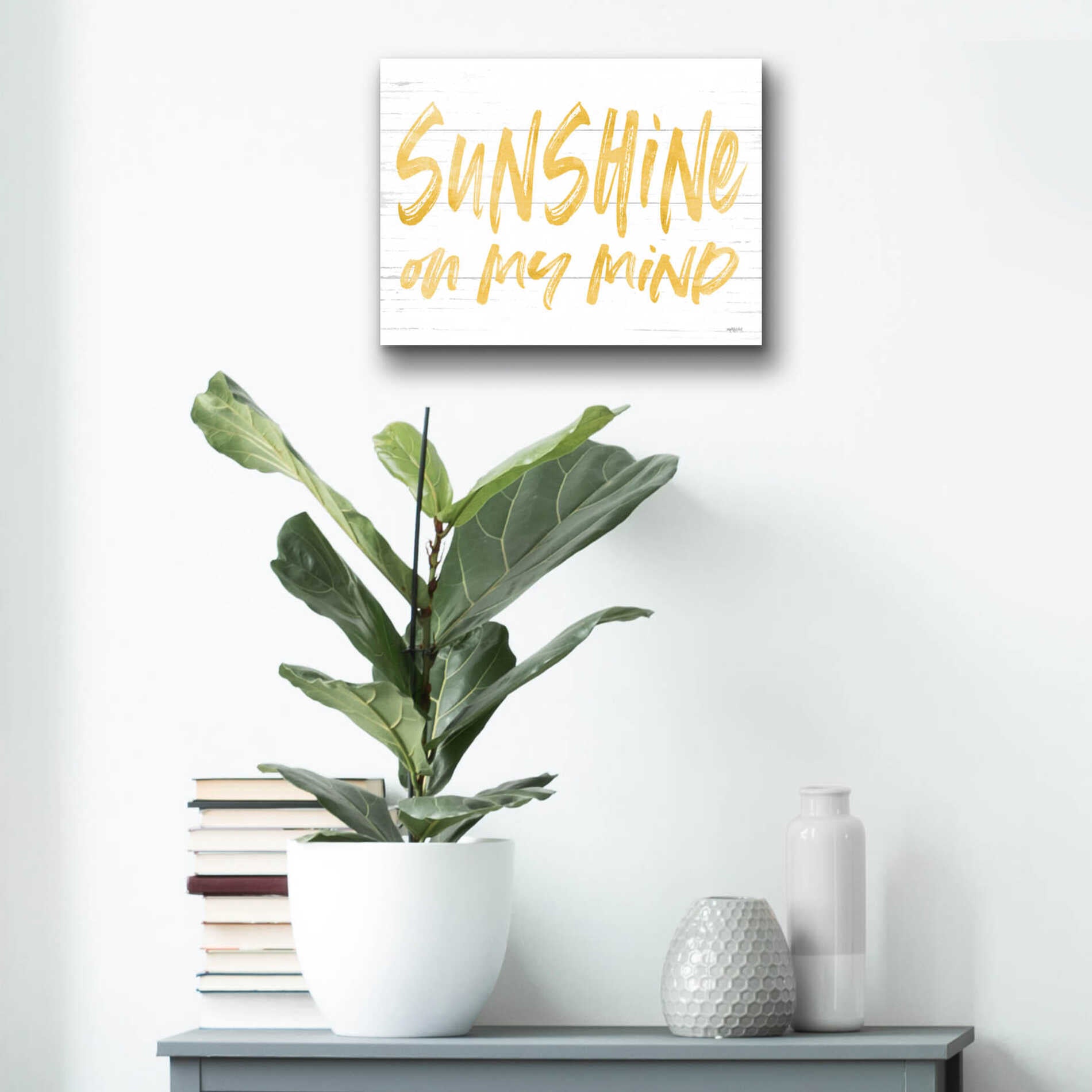 Epic Art 'Sunshine On My Mind' by Lettered & Lined, Acrylic Glass Wall Art,16x12